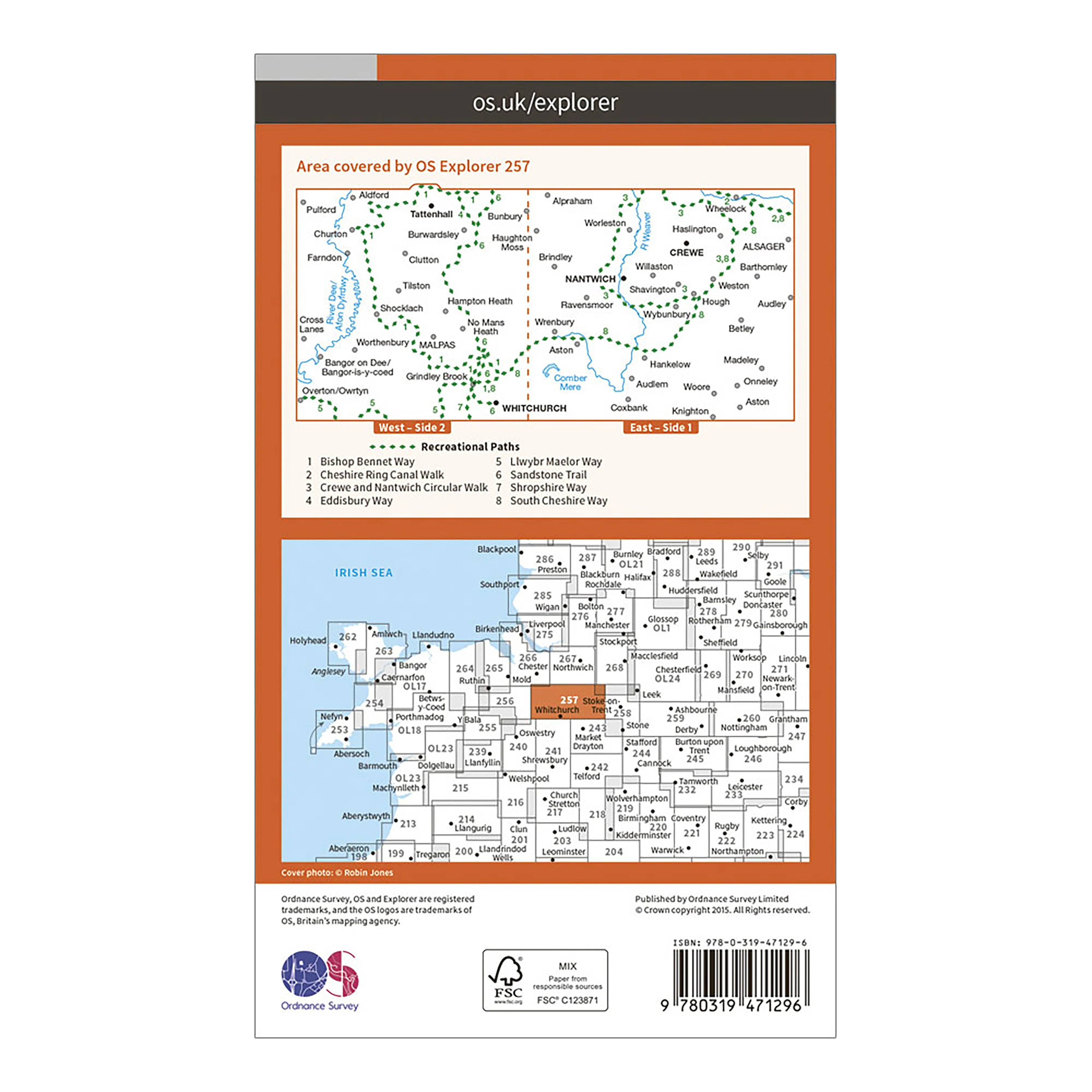 Explorer Active 257 Crewe & Nantwich Map with Digital Version - Image 2