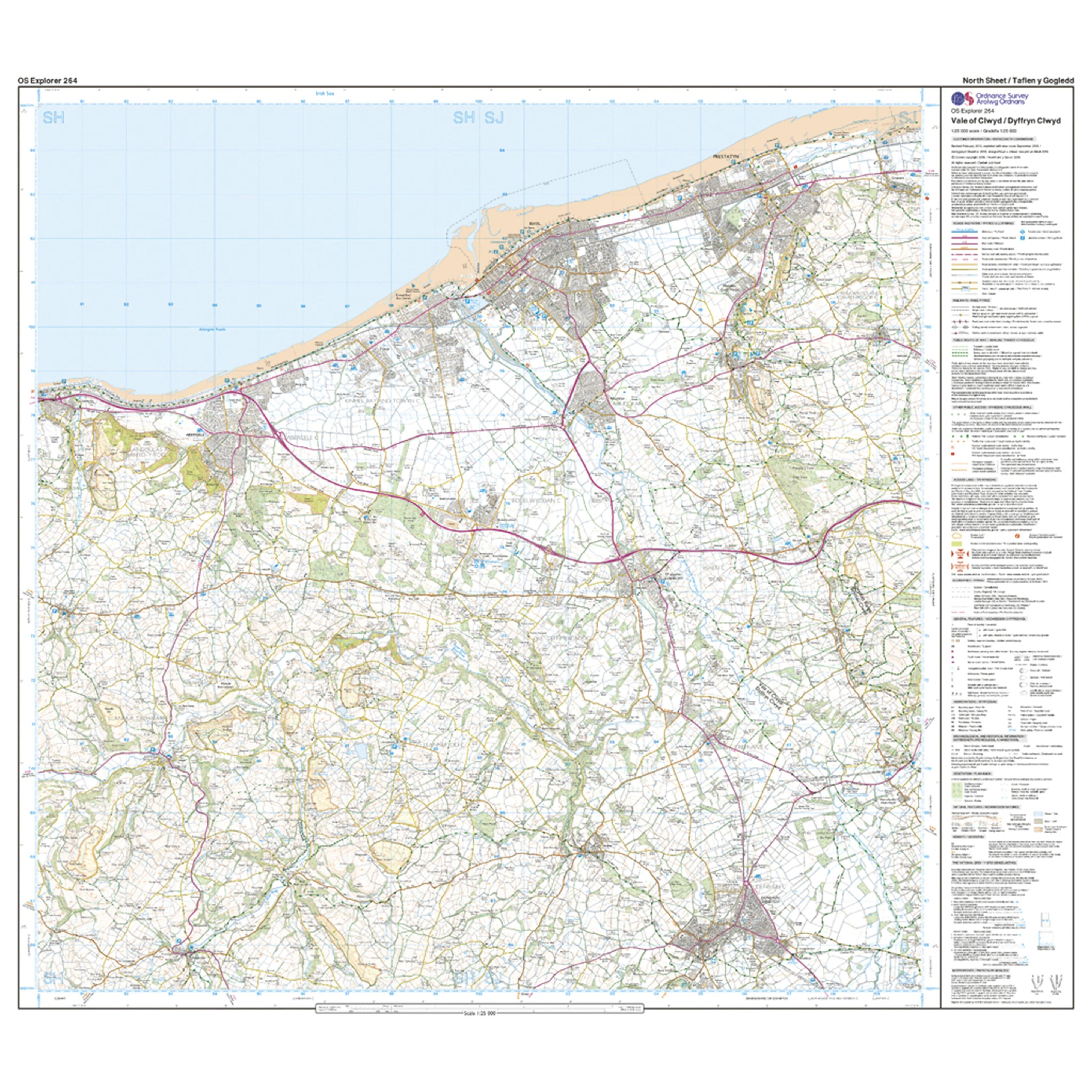 Explorer Active 264 Vale of Clwyd Rhyl Denbigh  Ruthin Map With Digital Version - Image 3