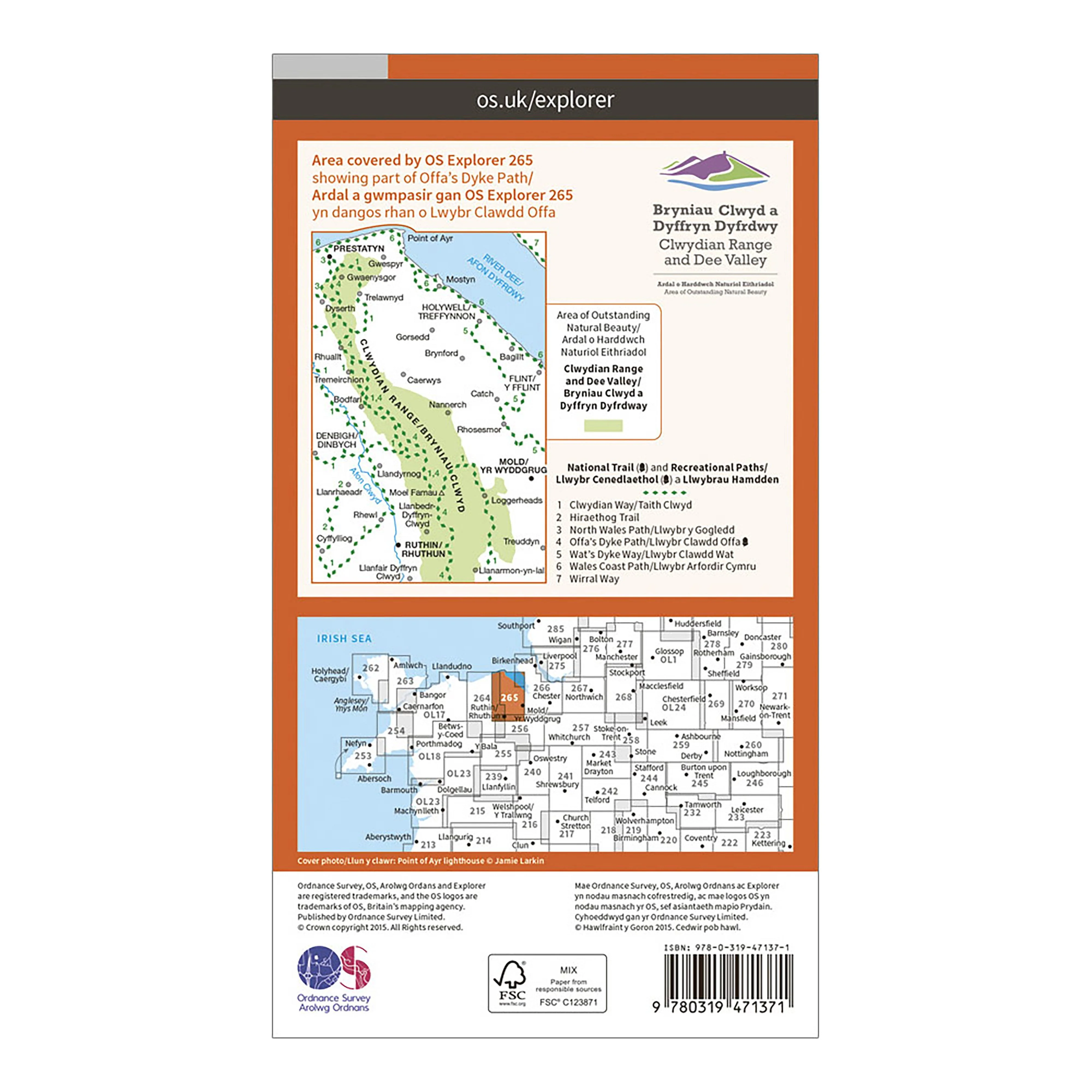Explorer Active 265 Clwydian Range, Prestatyn, Mold & Ruthin Map With Digital Version - Image 2