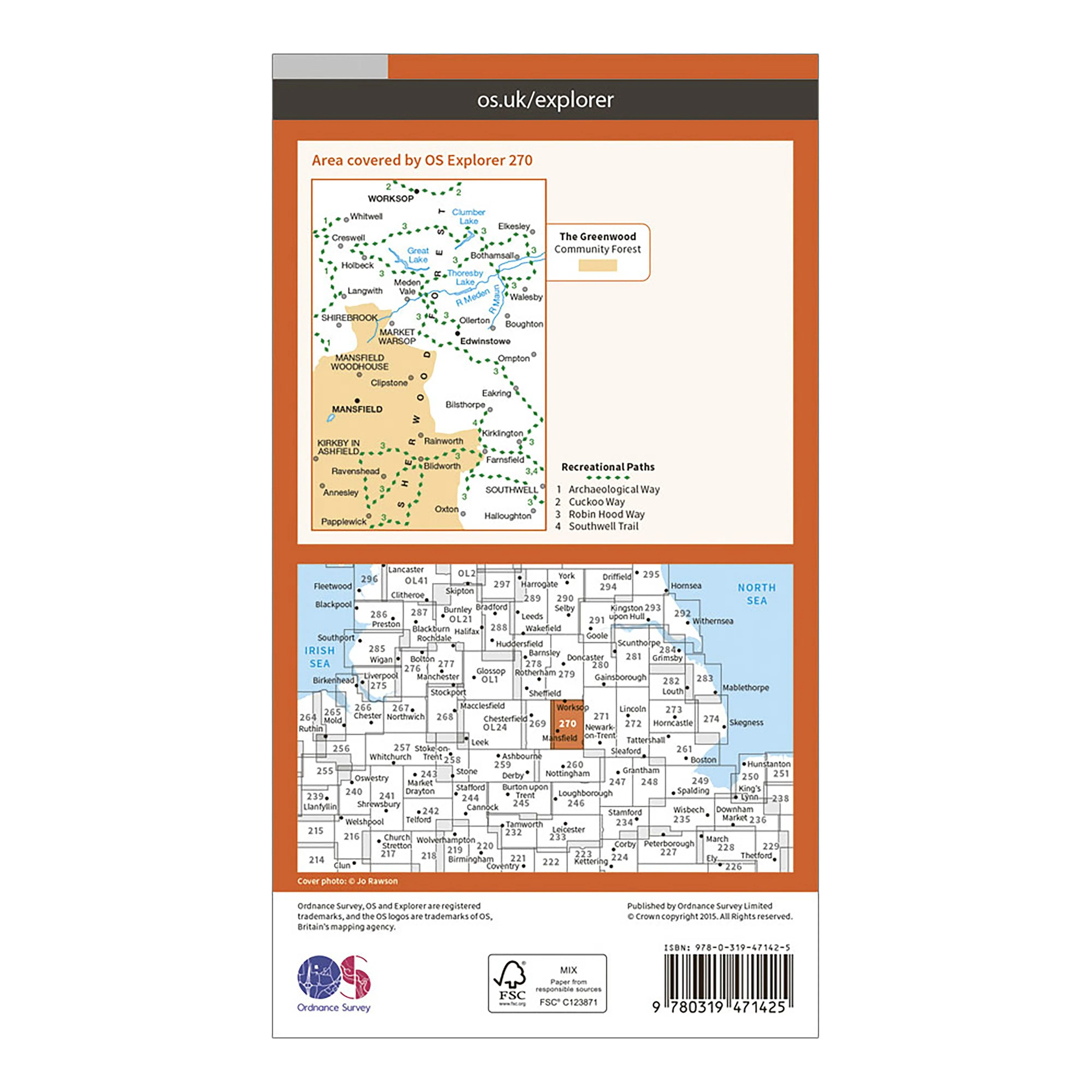 Explorer Active 270 Sherwood Forest Map With Digital Version - Image 2