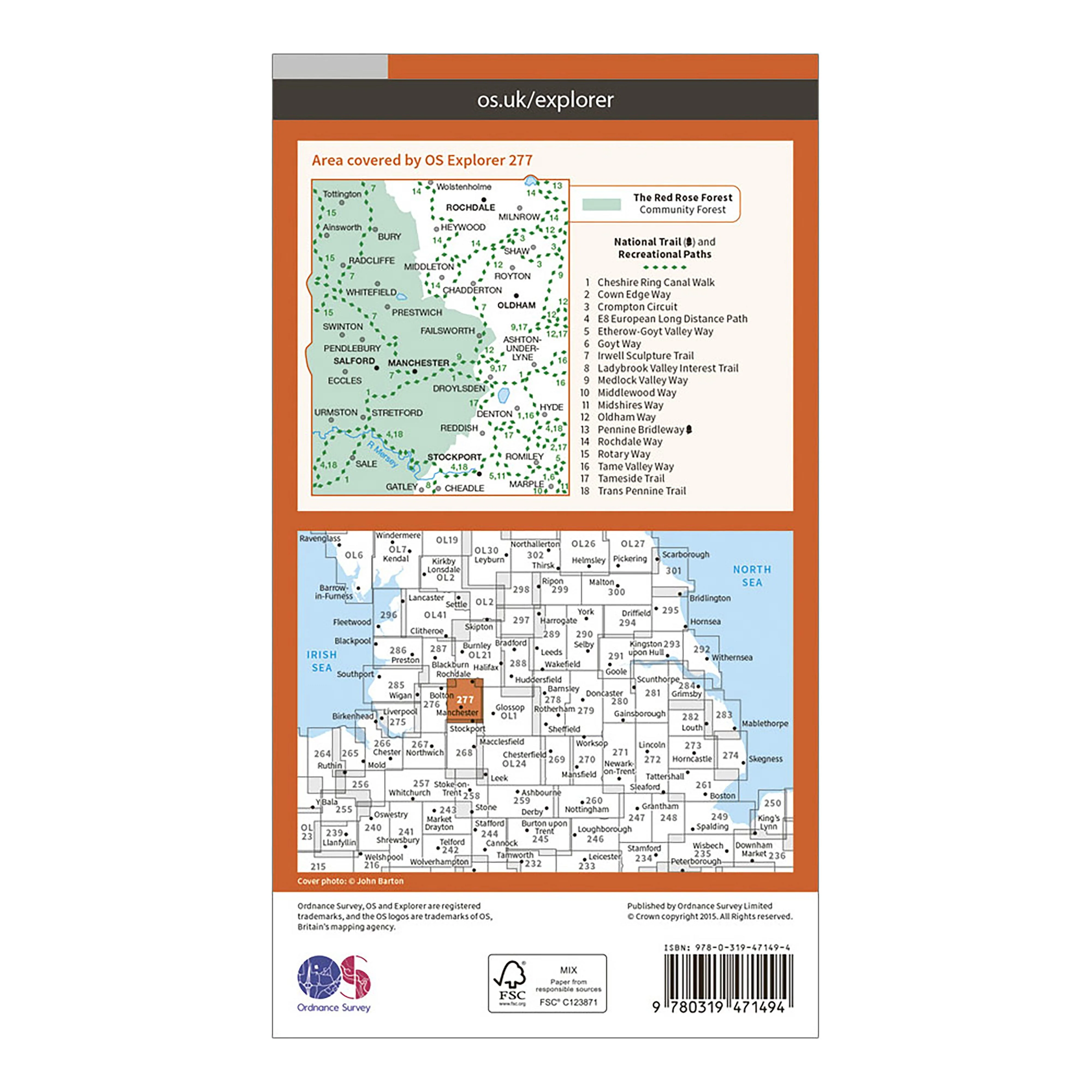 Explorer Active 277 Manchester & Salford Map With Digital Version - Image 2