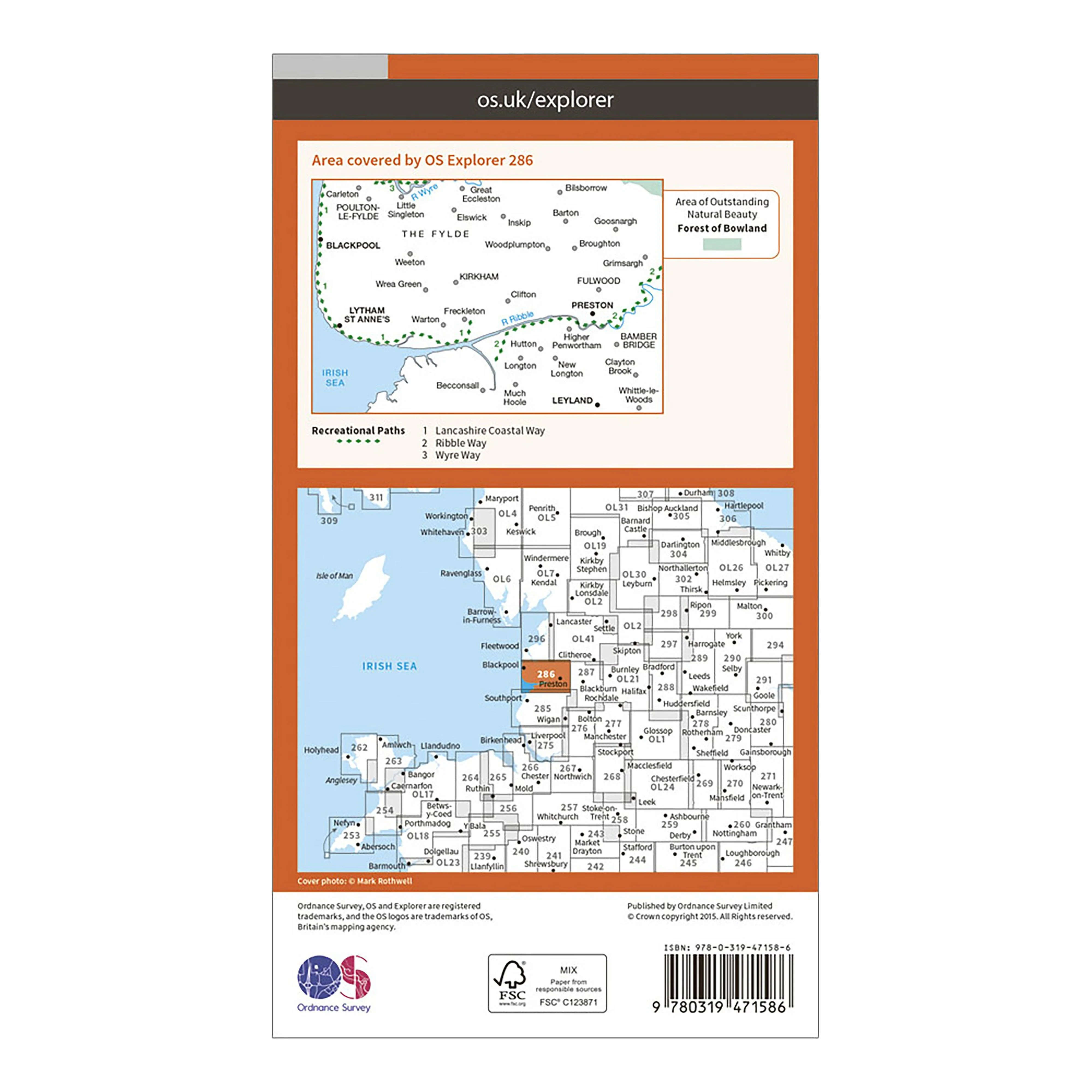 Explorer Active 286 Blackpool & Preston Map With Digital Version - Image 2