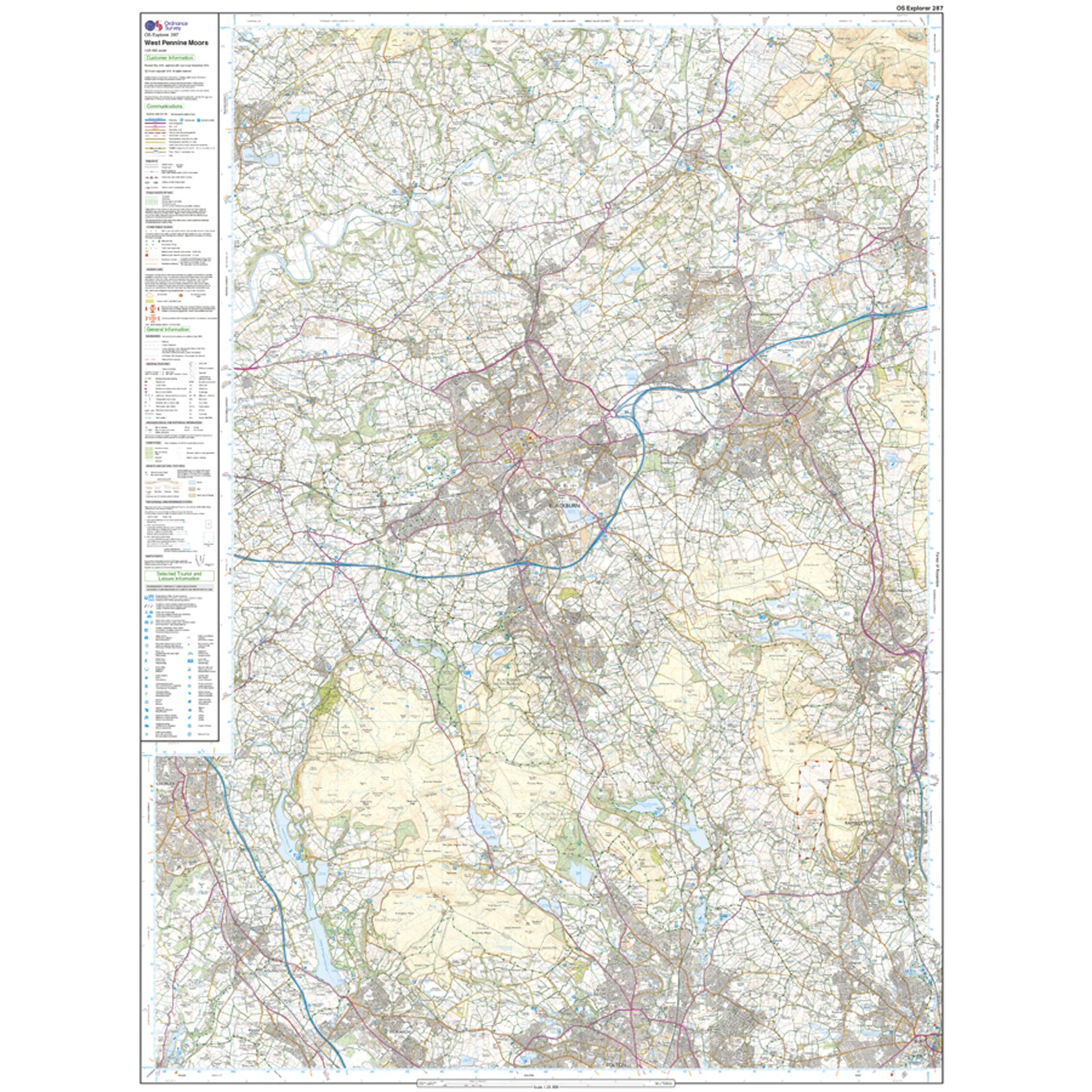 Explorer Active 287 West Pennine Moors, Blackburn, Darwen & Accrington Map With Digital Version - Image 3