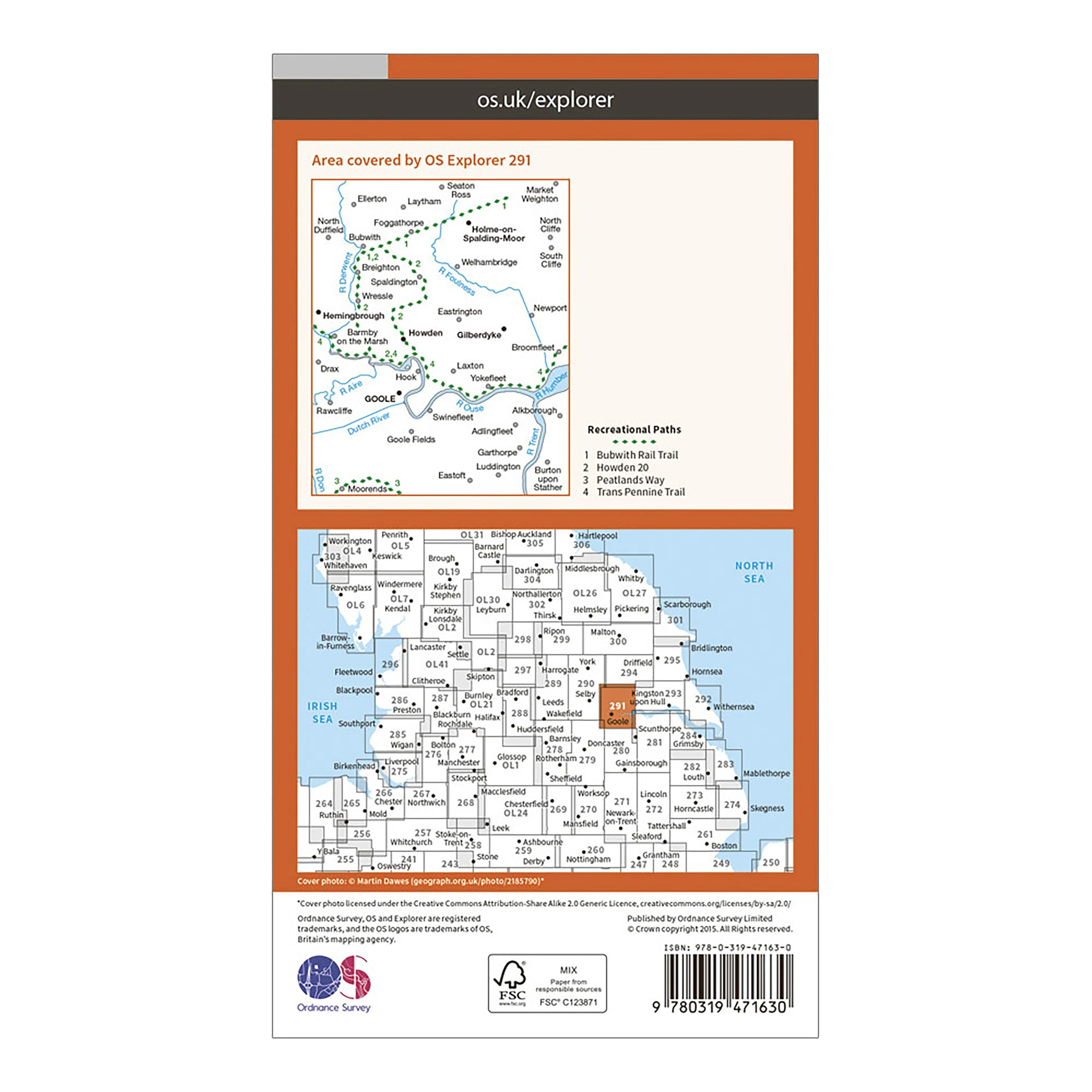 Explorer Active 291 Goole  Gilberdyke Map With Digital Version - Image 2