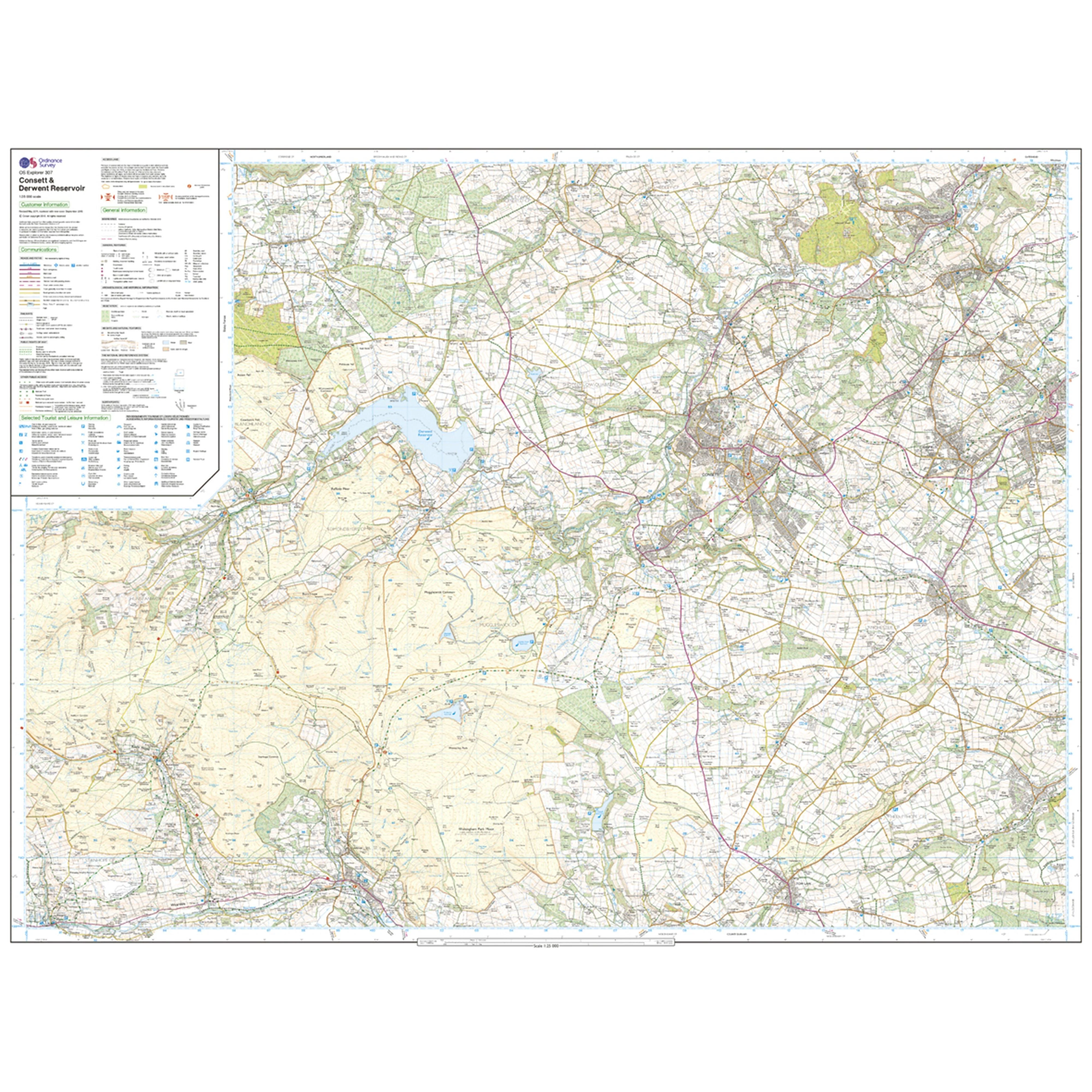 Explorer Active 307 Consett  Derwent Reservoir Map With Digital Version - Image 3