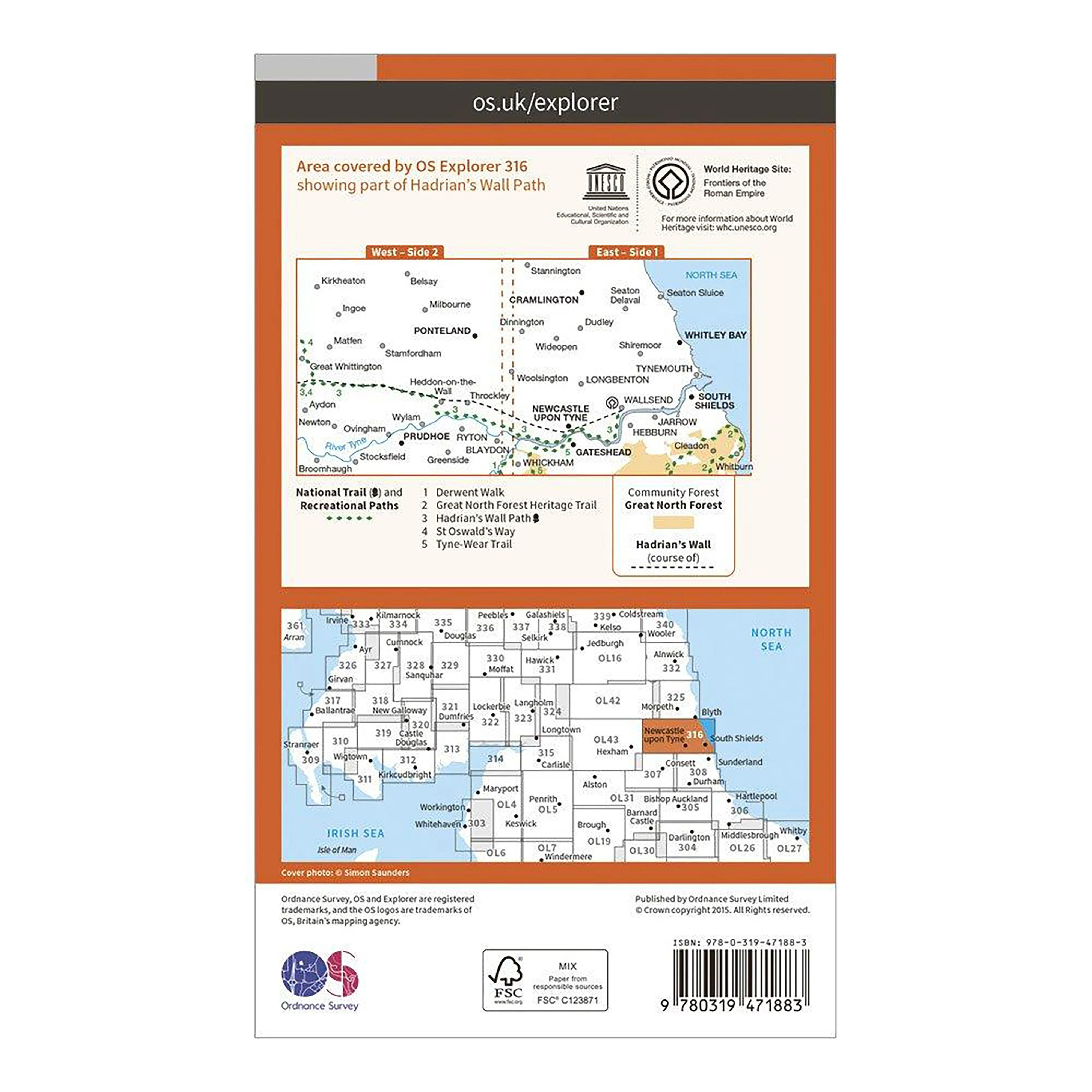 Explorer Active 316 Newcastle upon Tyne Map With Digital Version - Image 2