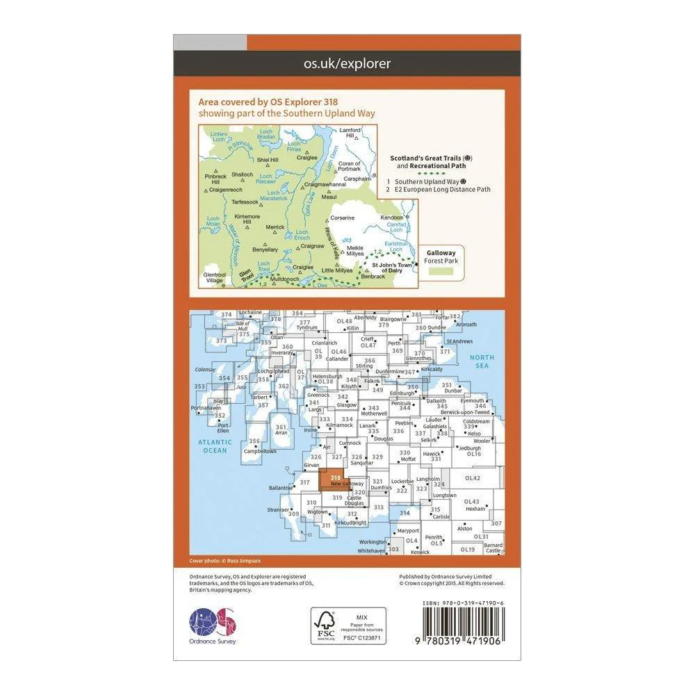 Explorer Active 318 Galloway Forest Park North Map With Digital Version - Image 2