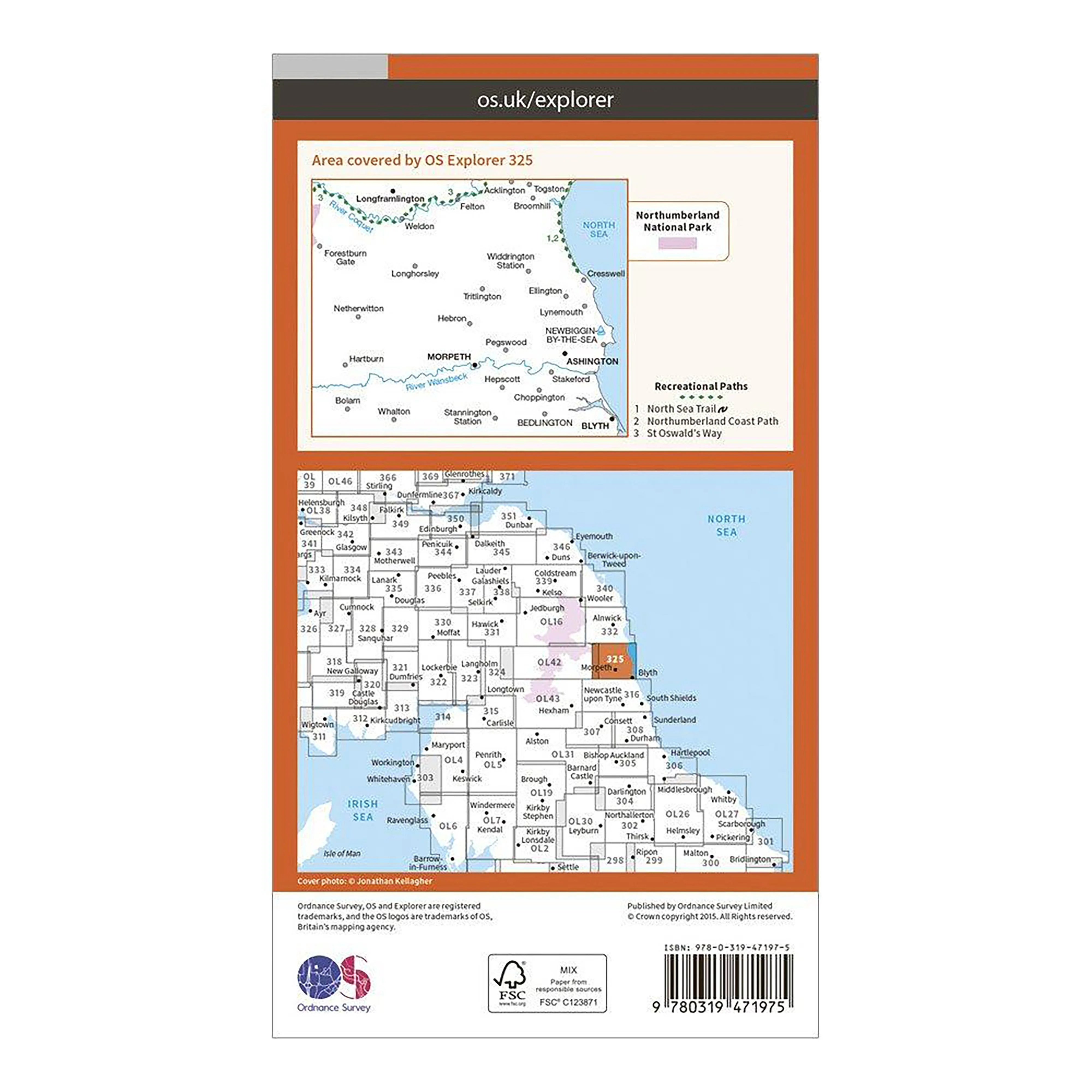 Explorer Active 325 Morpeth & Blyth Map With Digital Version - Image 2