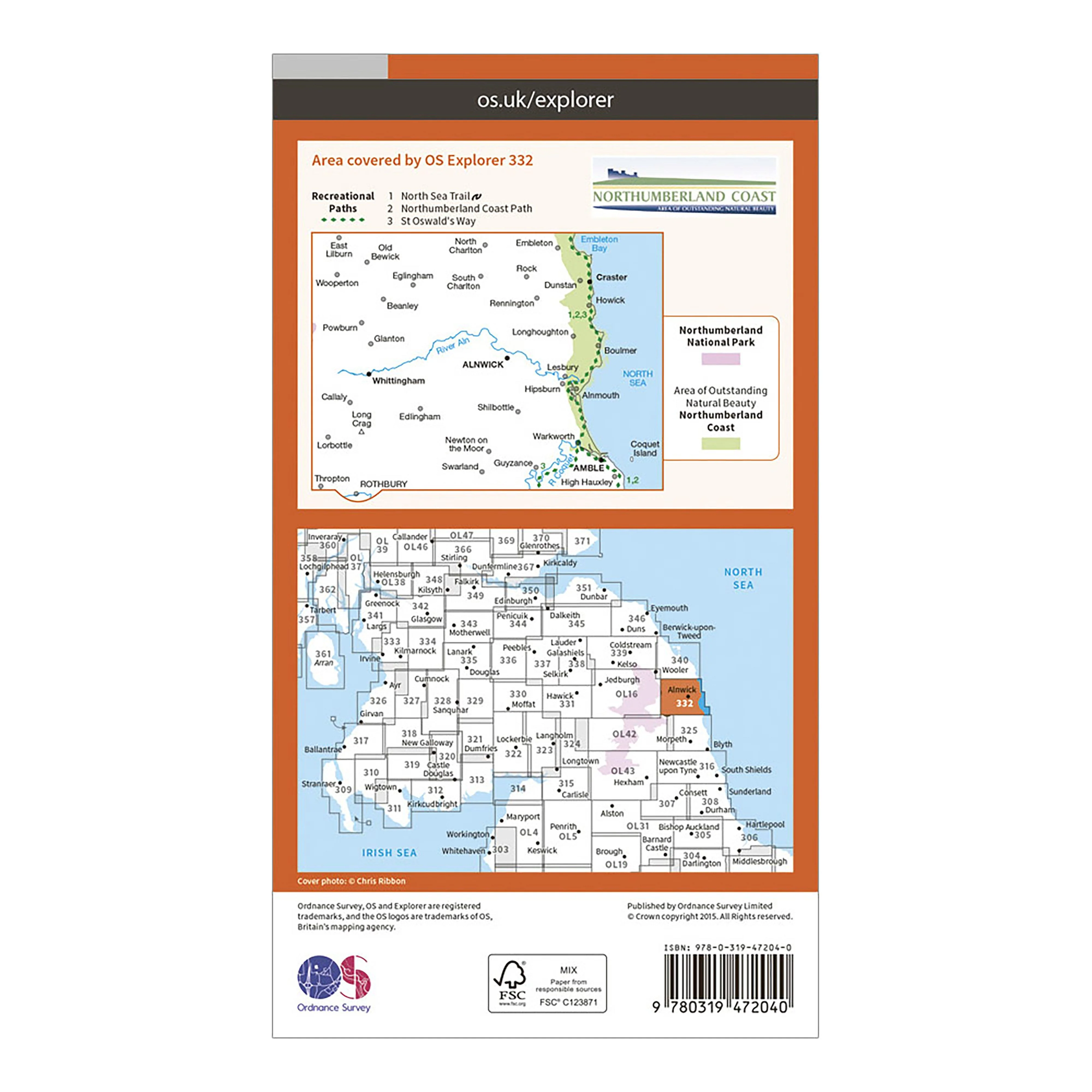Explorer Active 332 Alnwick  Amble Map With Digital Version - Image 2