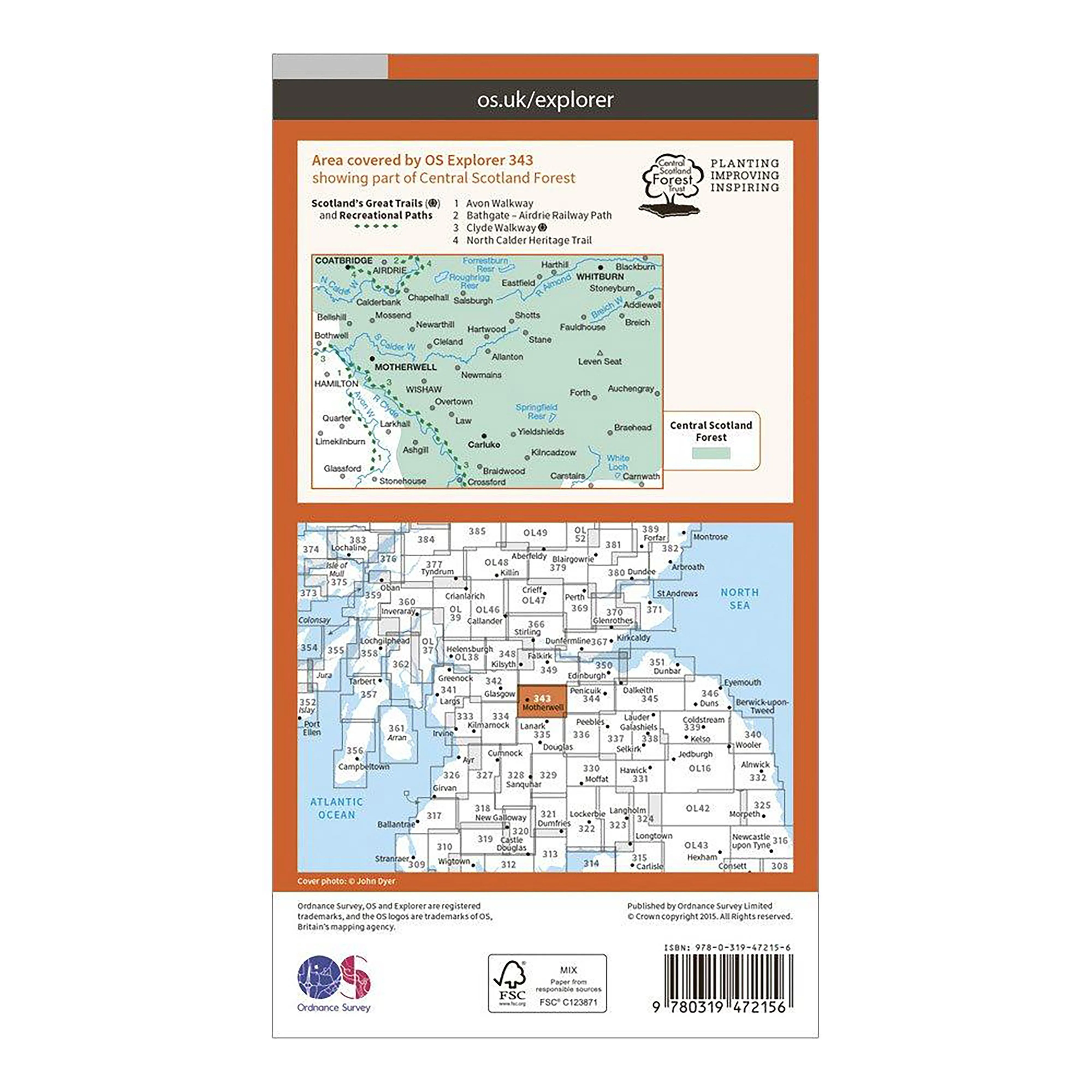 Explorer Active 343 Motherwell & Coatbridge Map With Digital Version - Image 2