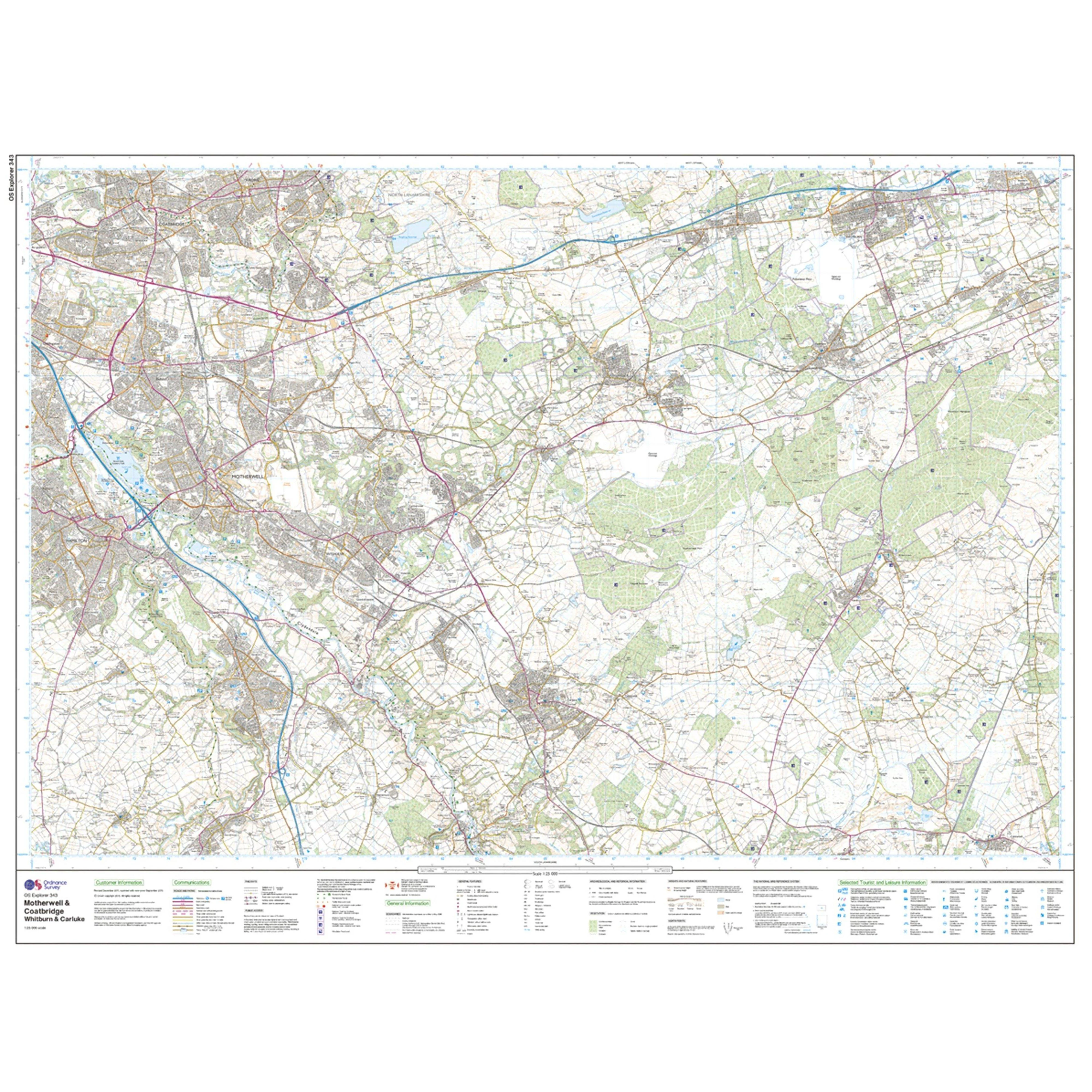 Explorer Active 343 Motherwell & Coatbridge Map With Digital Version - Image 3