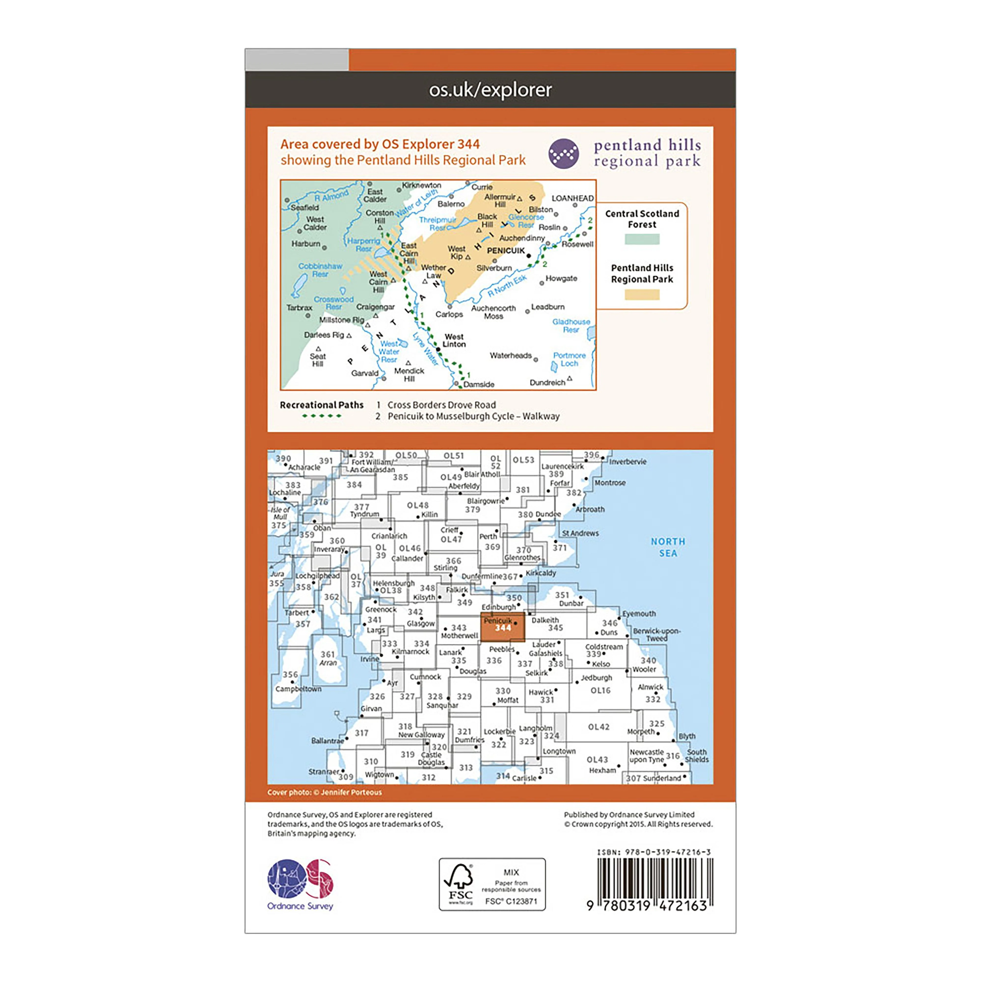 Explorer Active 344 Pentland Hills Map With Digital Version - Image 2