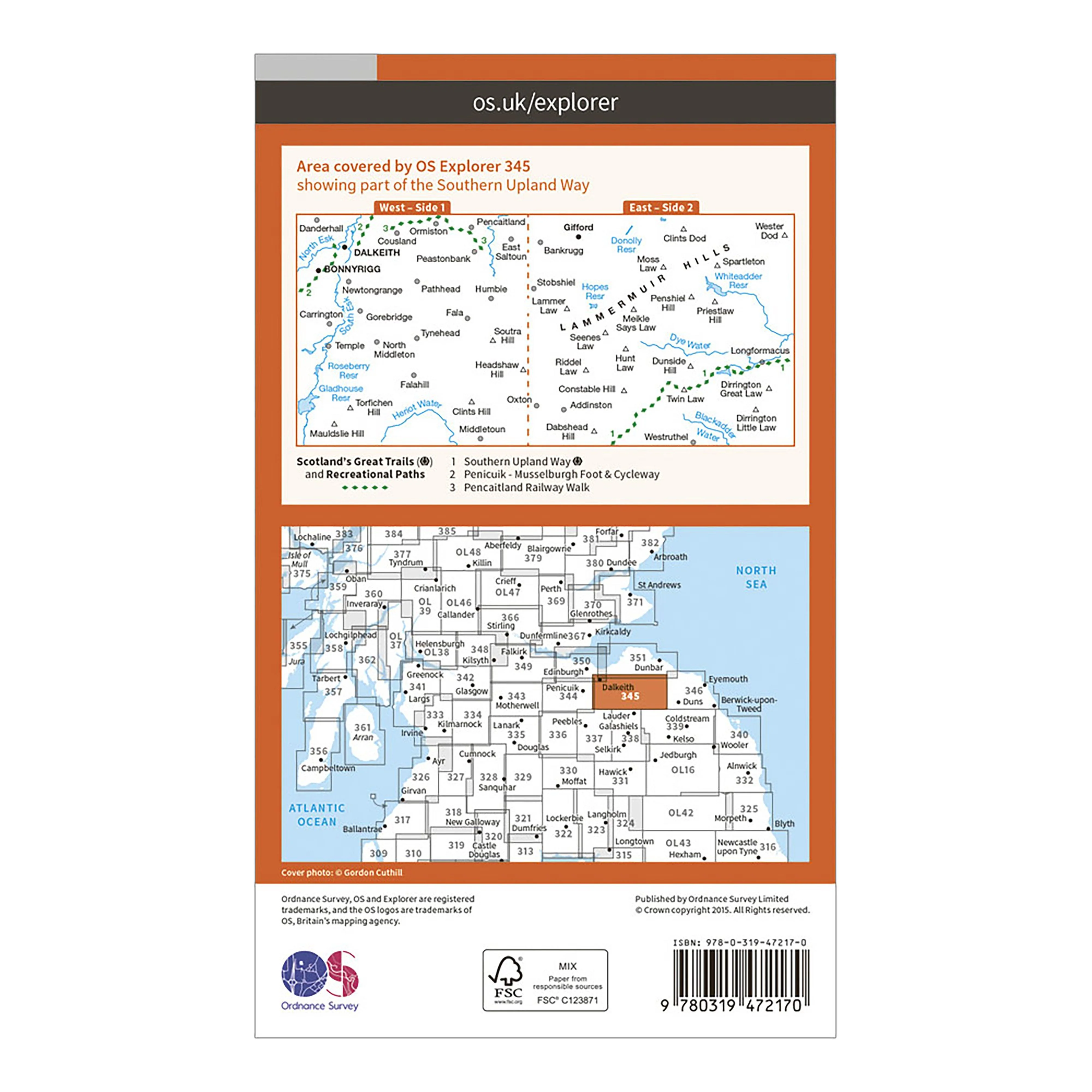 Explorer Active 345 Lammermuir Hills Map With Digital Version - Image 2