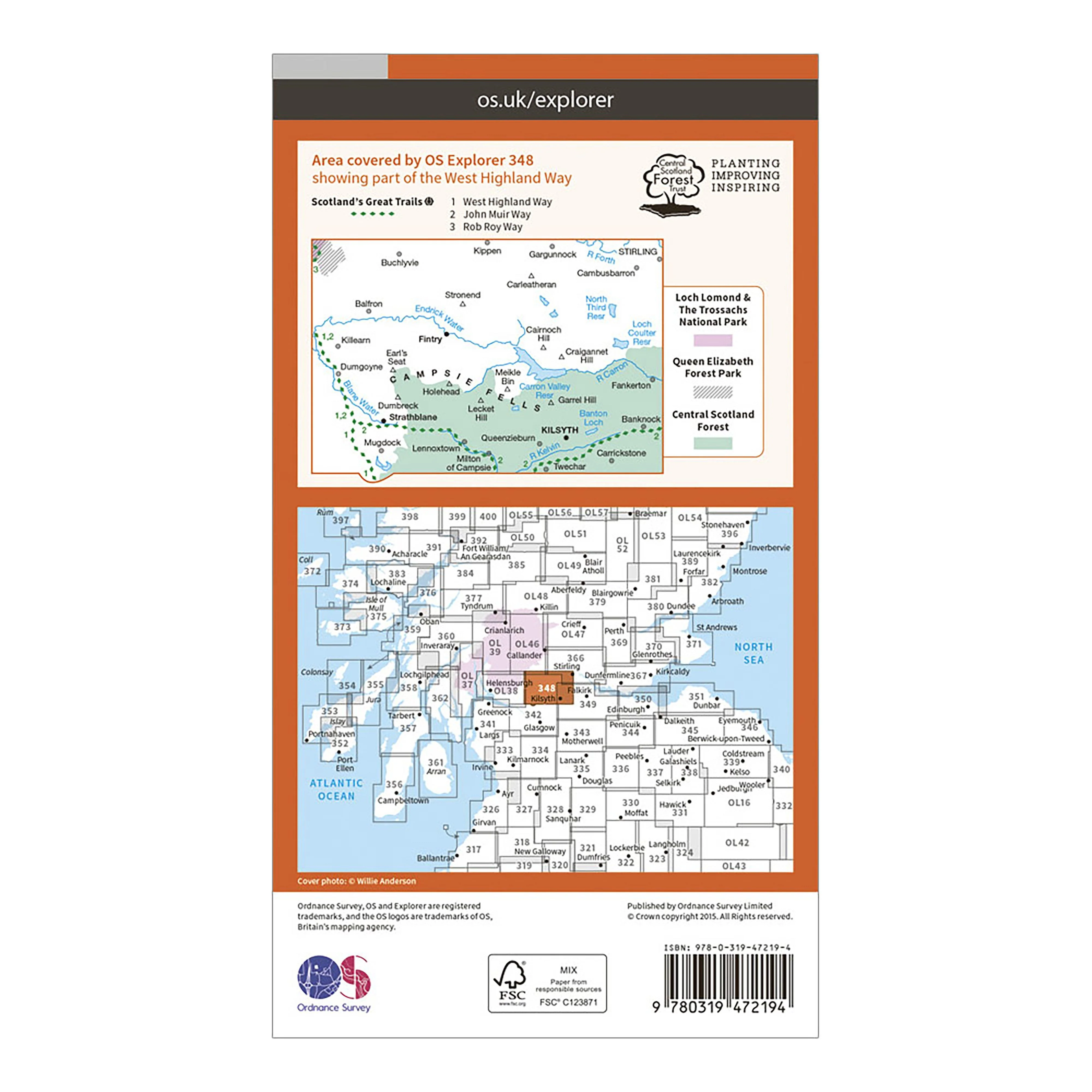 Explorer Active 348 Campsie Fells Map With Digital Version - Image 2