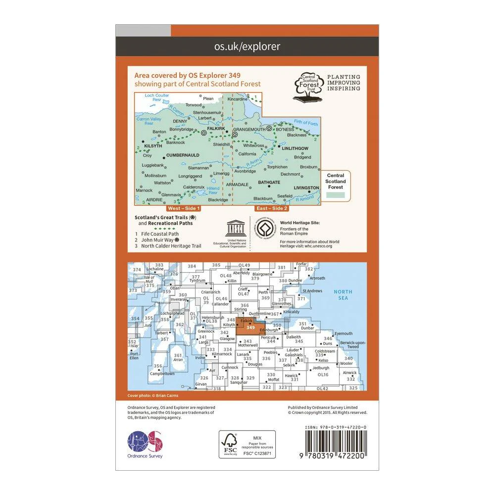 Explorer Active 349 Falkirk, Cumbernauld & Livingston Map With Digital Version - Image 2