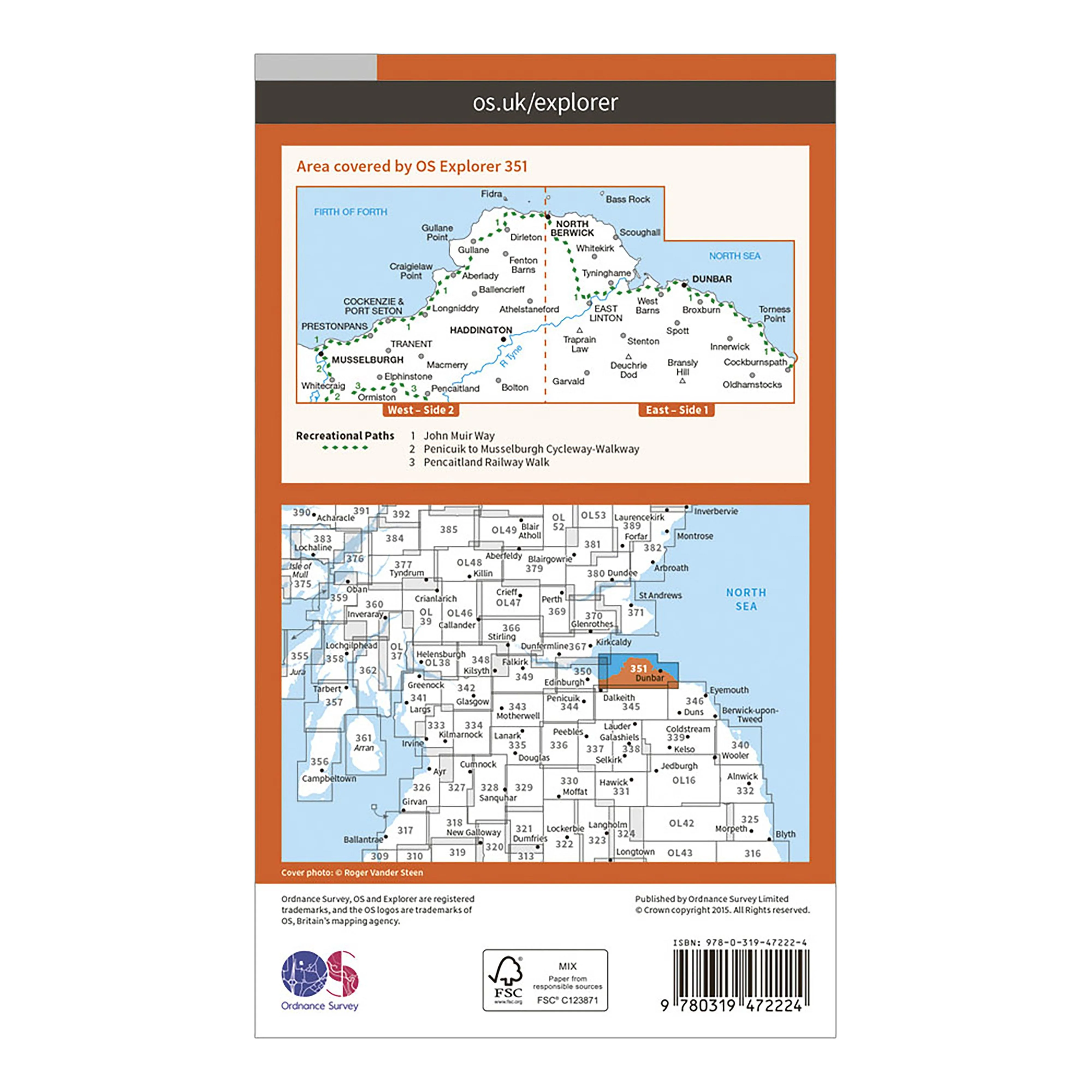 Explorer Active 351 Dunbar  North Berwick Map With Digital Version - Image 2