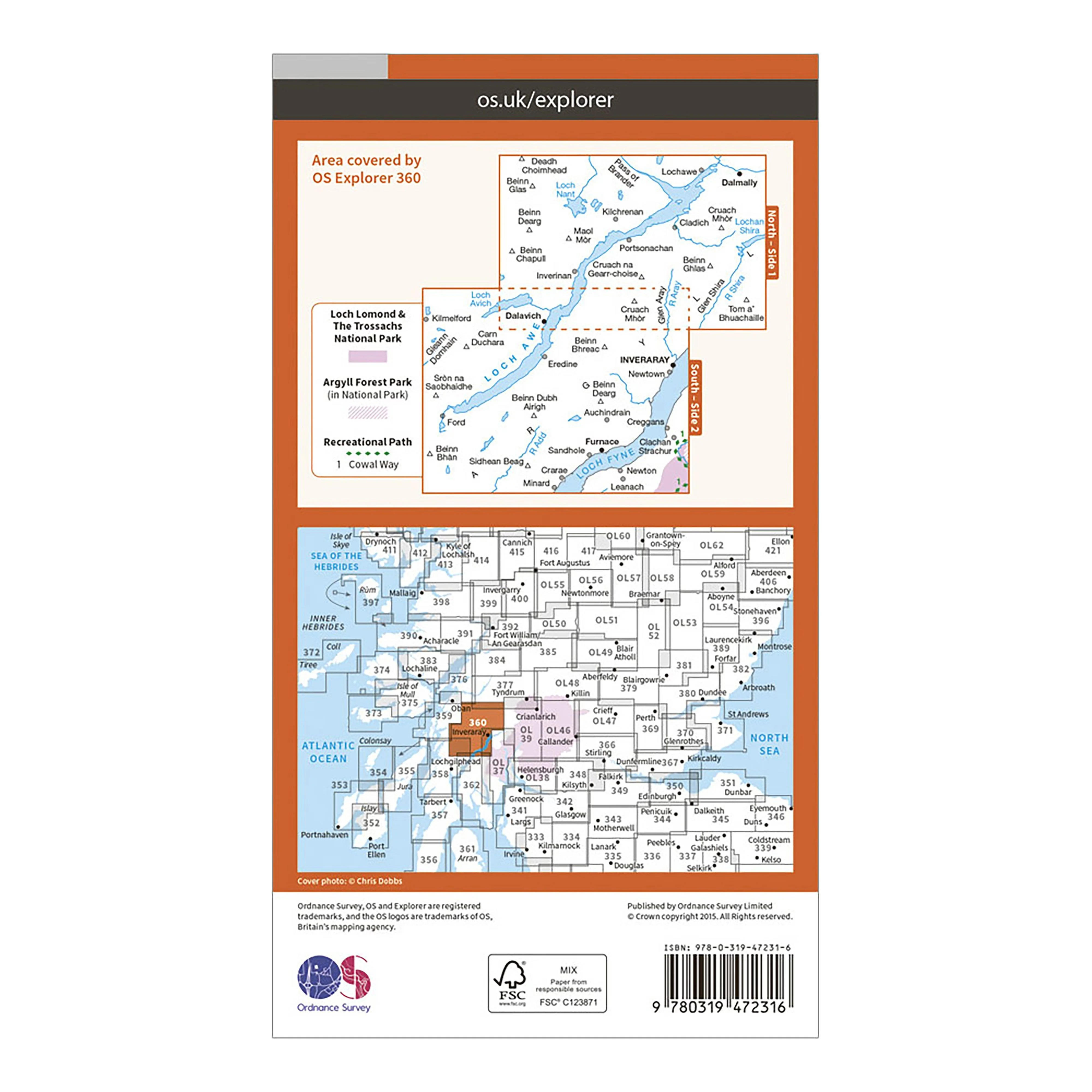 Explorer Active 360 Loch Awe & Inveraray Map With Digital Version - Image 2