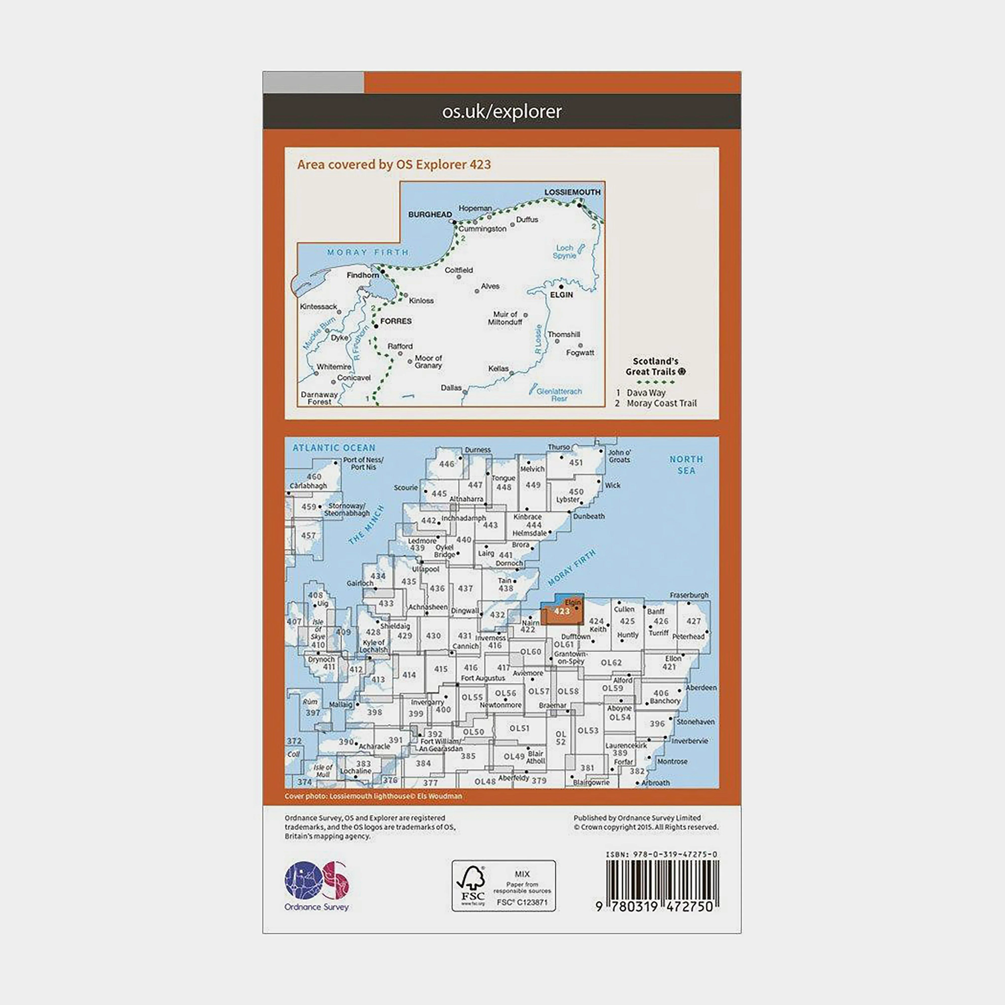 Explorer Active 423 Elgin, Forres & Lossiemouth Map With Digital Version - Image 2