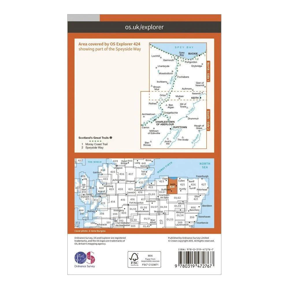 Explorer Active 424 Buckie & Keith Map With Digital Version - Image 2