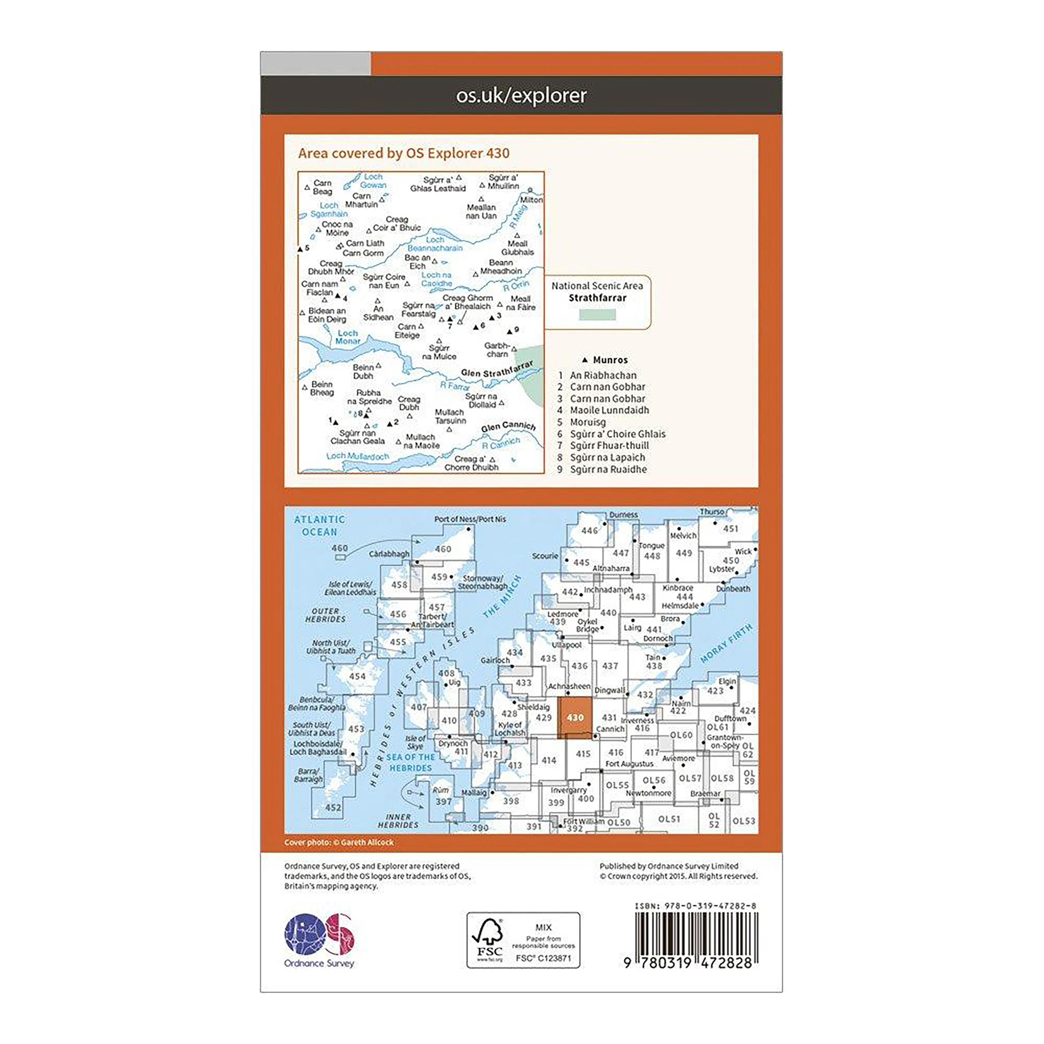 Explorer Active 430 Loch Monar, Glen Cannich & Glen Strathfarrar Map With Digital Version - Image 2