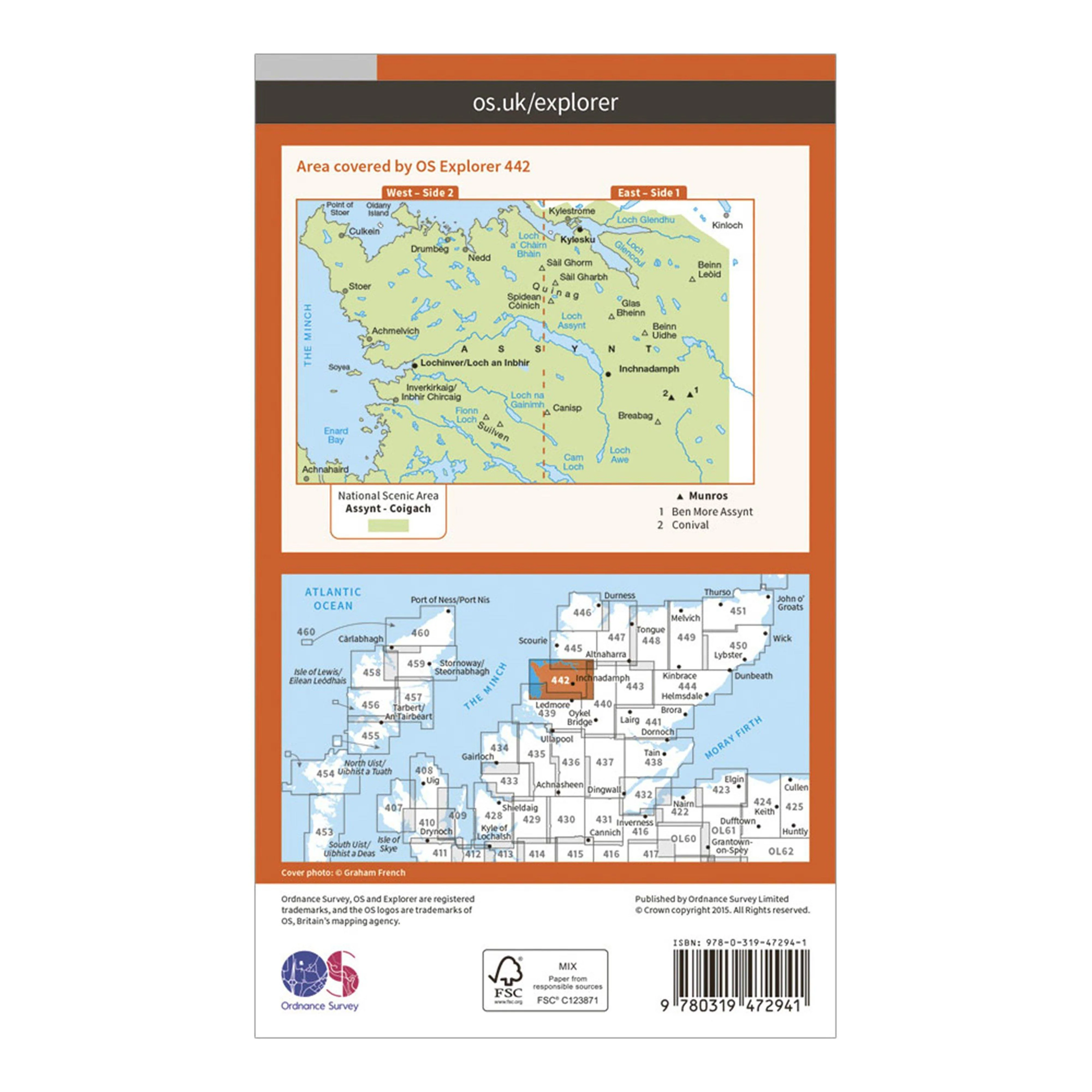 Explorer Active 442 Assynt & Lochinver Map with Digital Version - Image 2