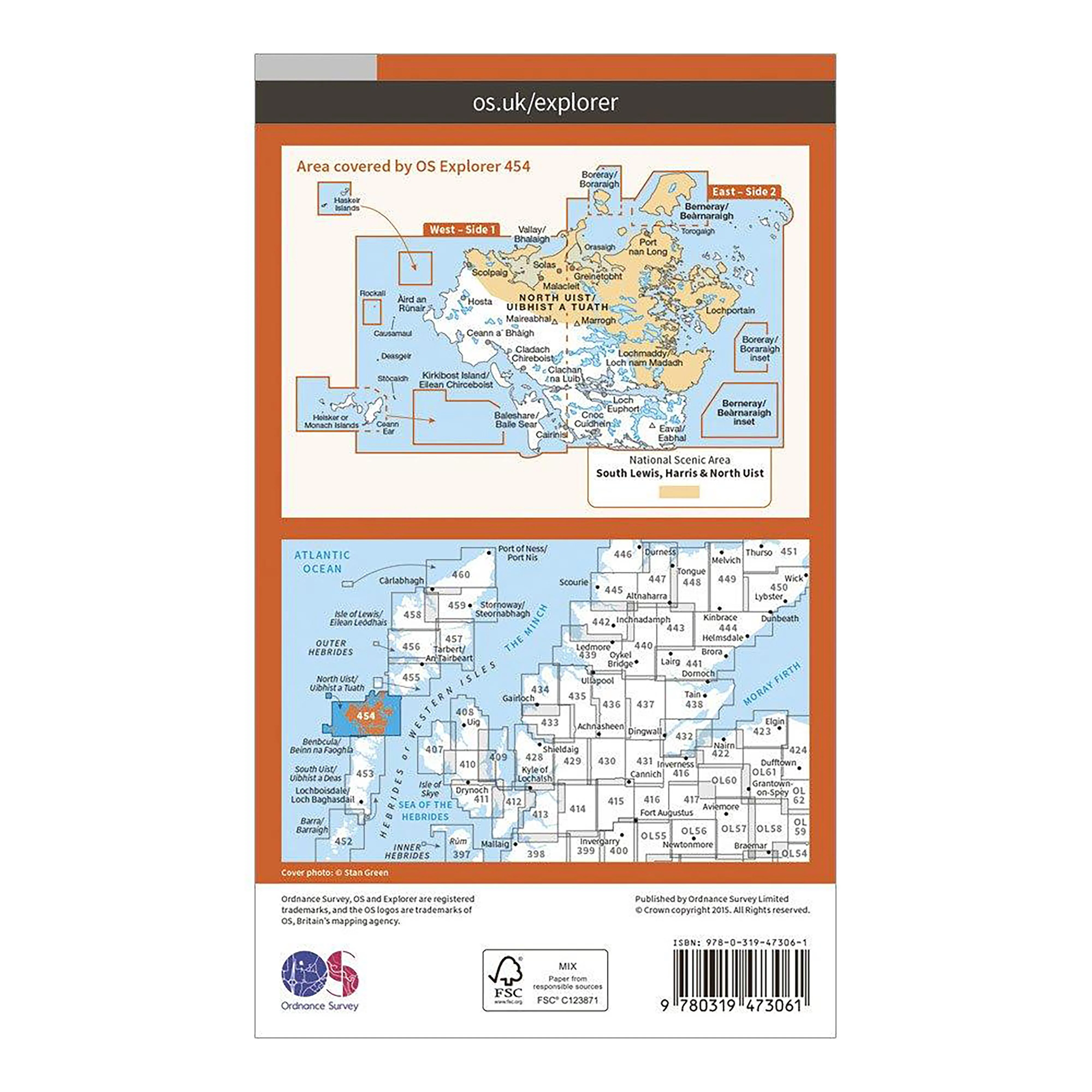 Explorer Active 454 North Uist & Berneray Map With Digital Version - Image 2