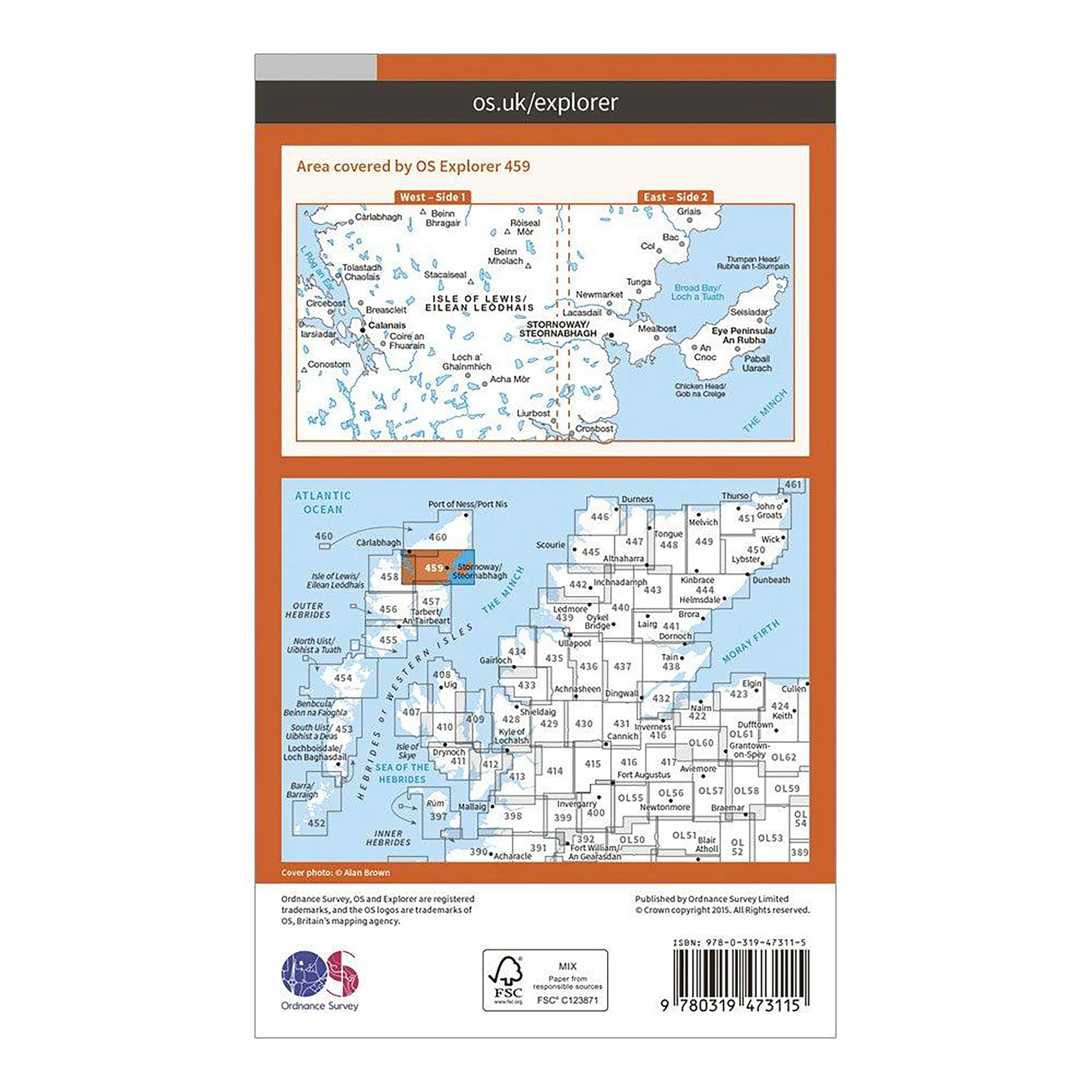 Explorer Active 459 Central Lewis & Stornaway Map With Digital Version - Image 2