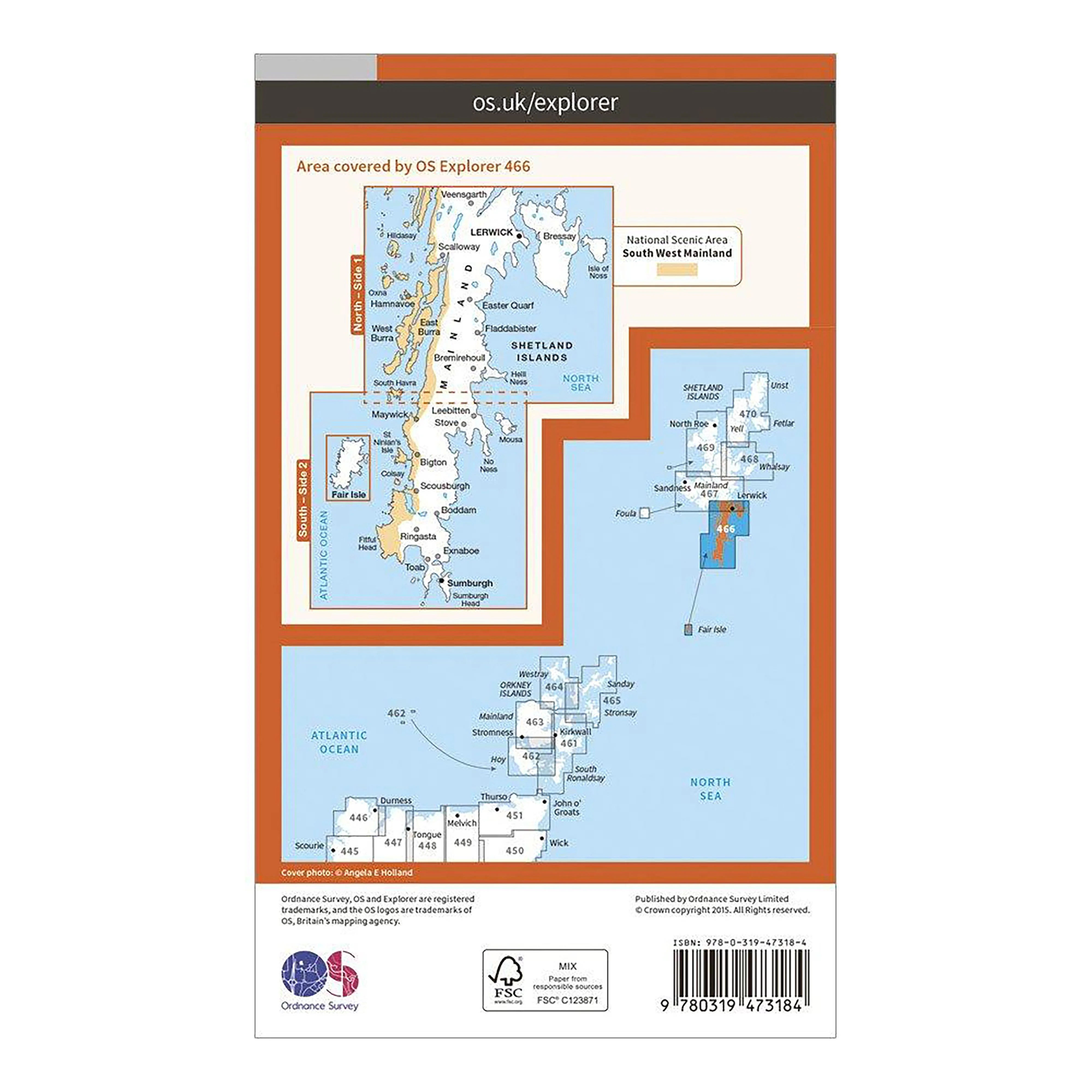 Explorer Active 466 Shetland - Mainland South Map With Digital Version - Image 2