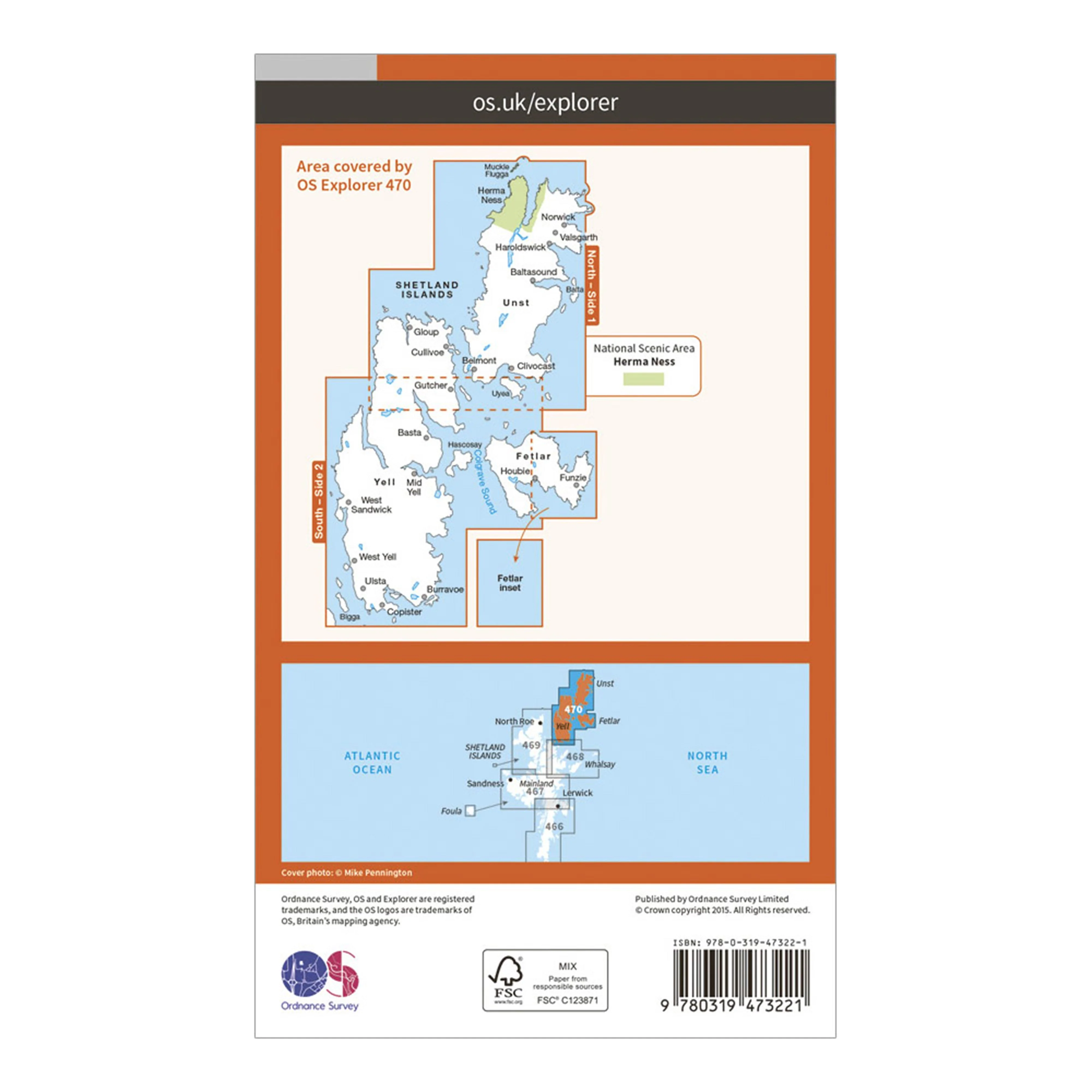 Explorer Active 470 Shetland  Unst Yell  Fetlar Map With Digital Version - Image 2