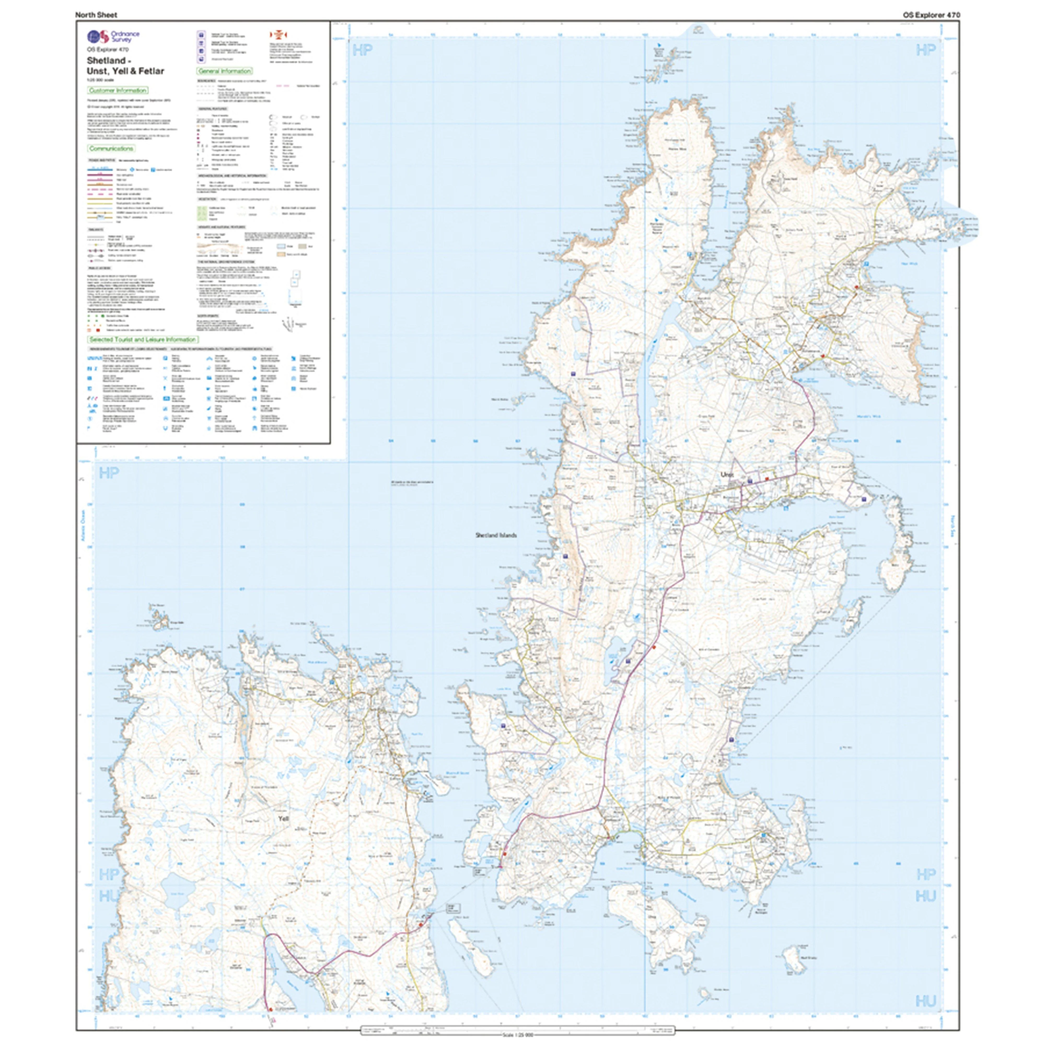 Explorer Active 470 Shetland  Unst Yell  Fetlar Map With Digital Version - Image 3