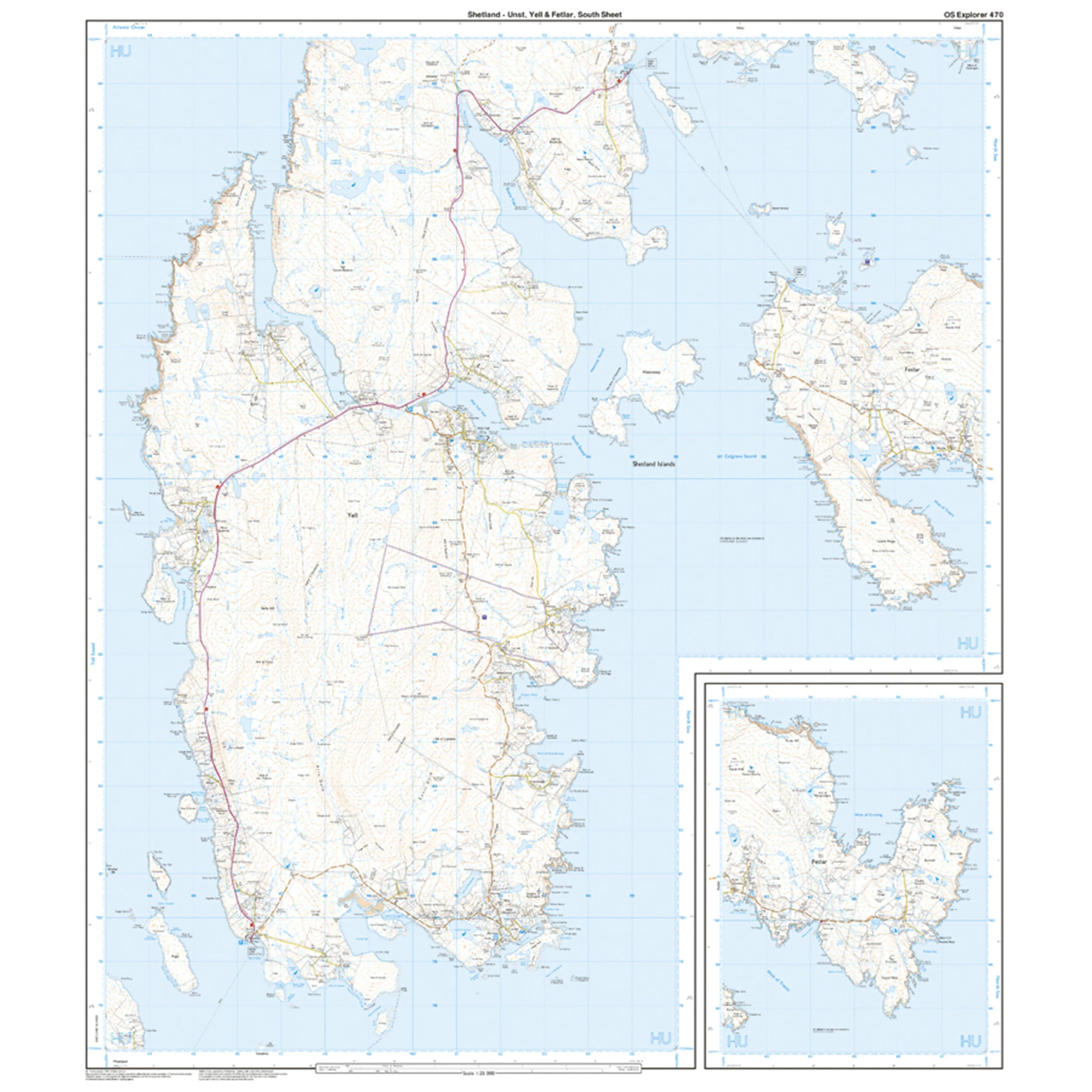 Explorer Active 470 Shetland  Unst Yell  Fetlar Map With Digital Version - Image 4