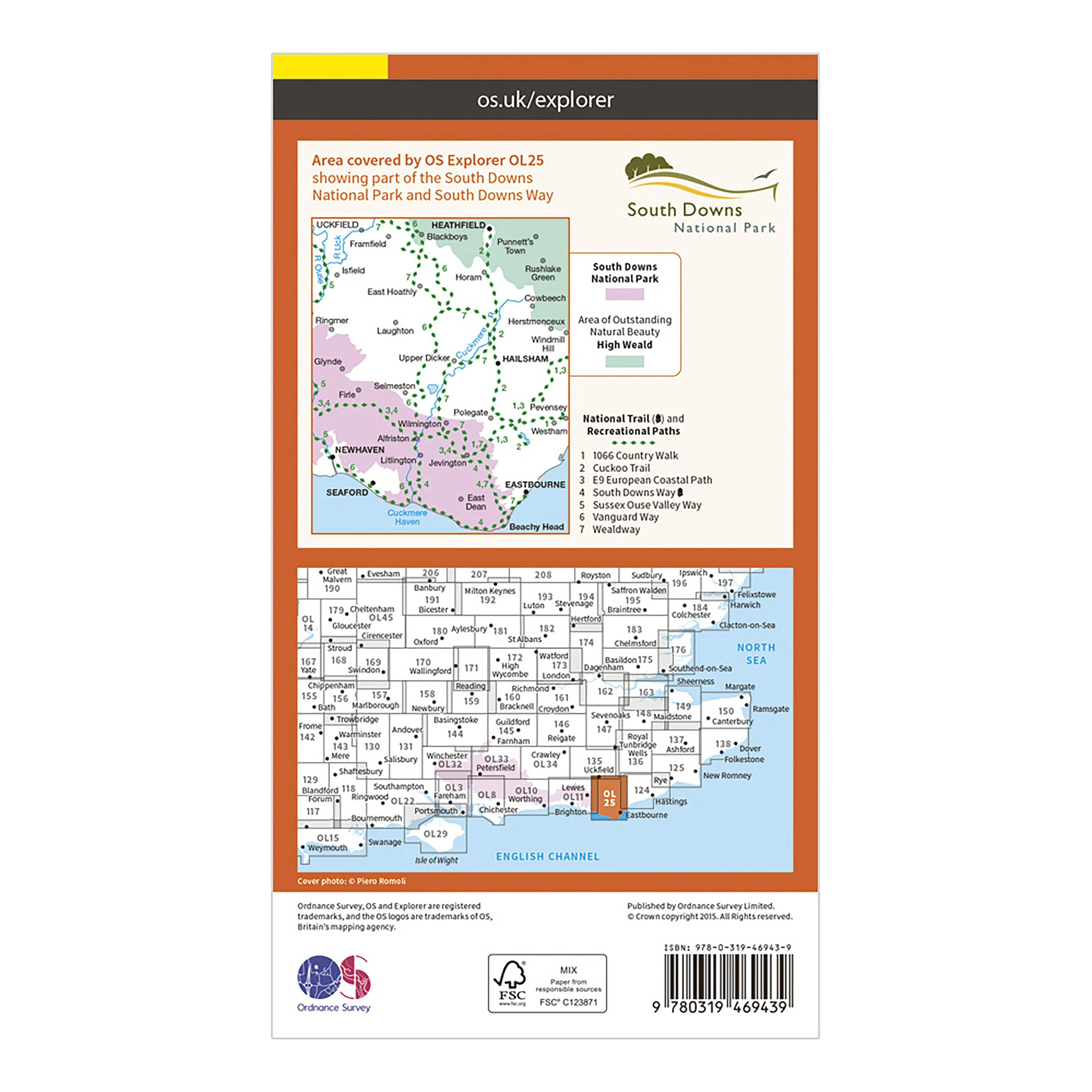 Explorer Active OL 25 Eastbourne & Beachy Head Map - Image 2