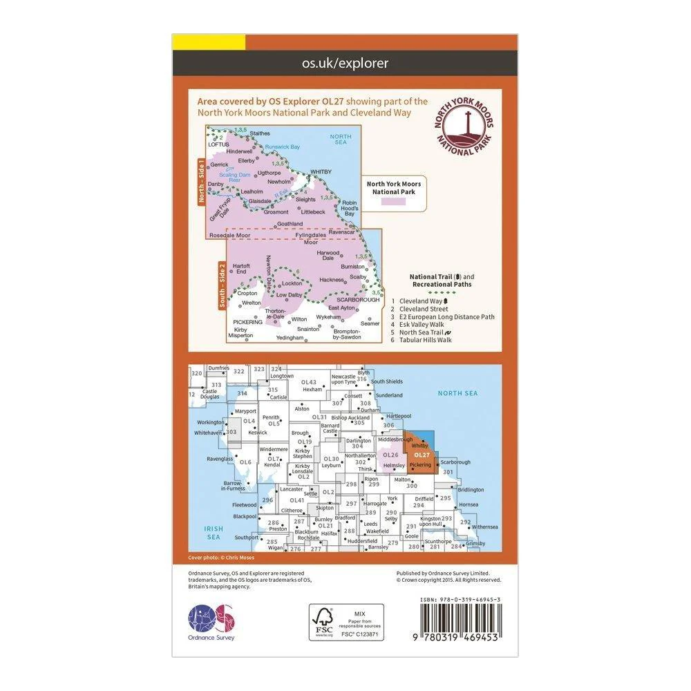 Explorer Active OL 27 North York Moors - Eastern Area Map With Digital Version - Image 2