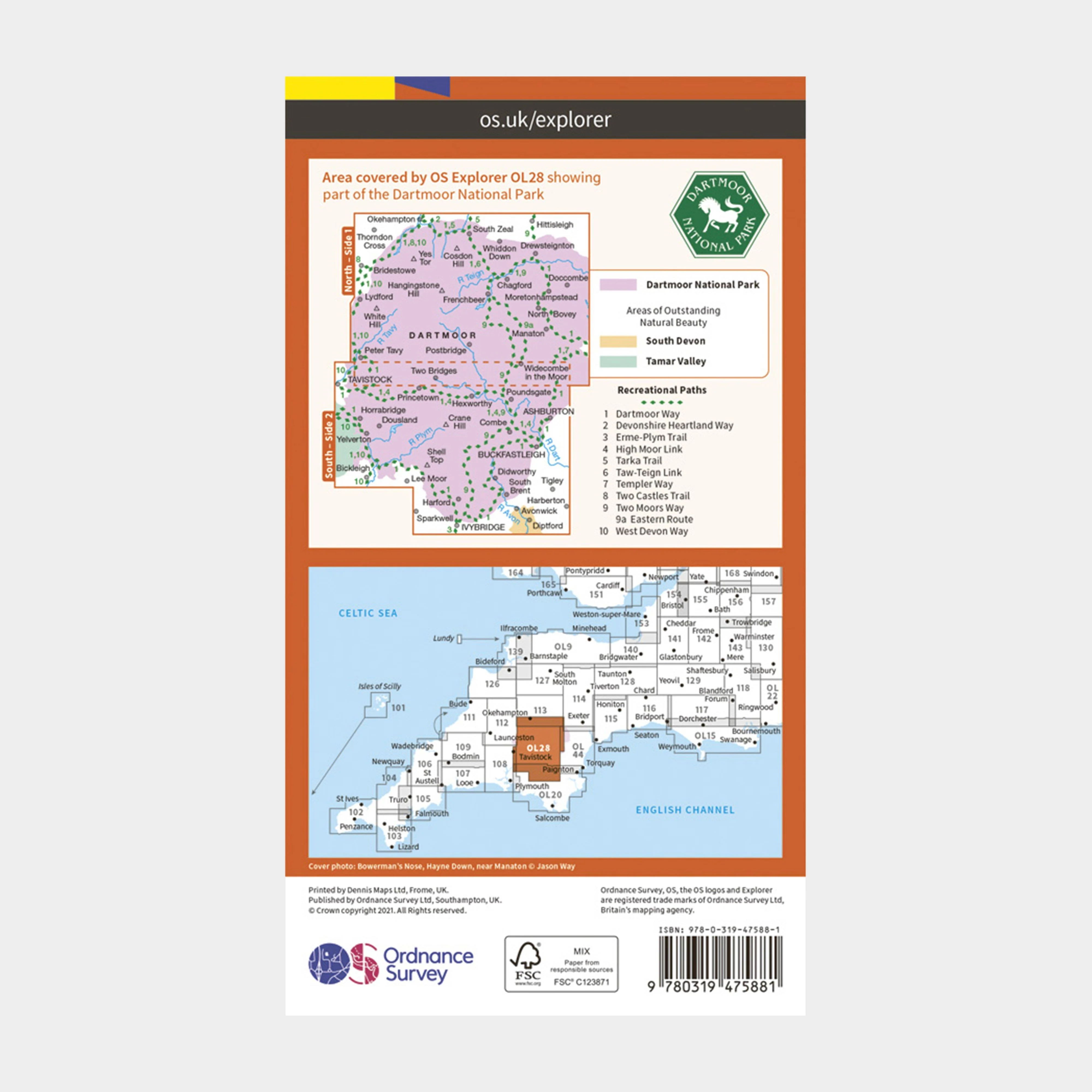 Explorer Active OL 28 Dartmoor Map - Image 2
