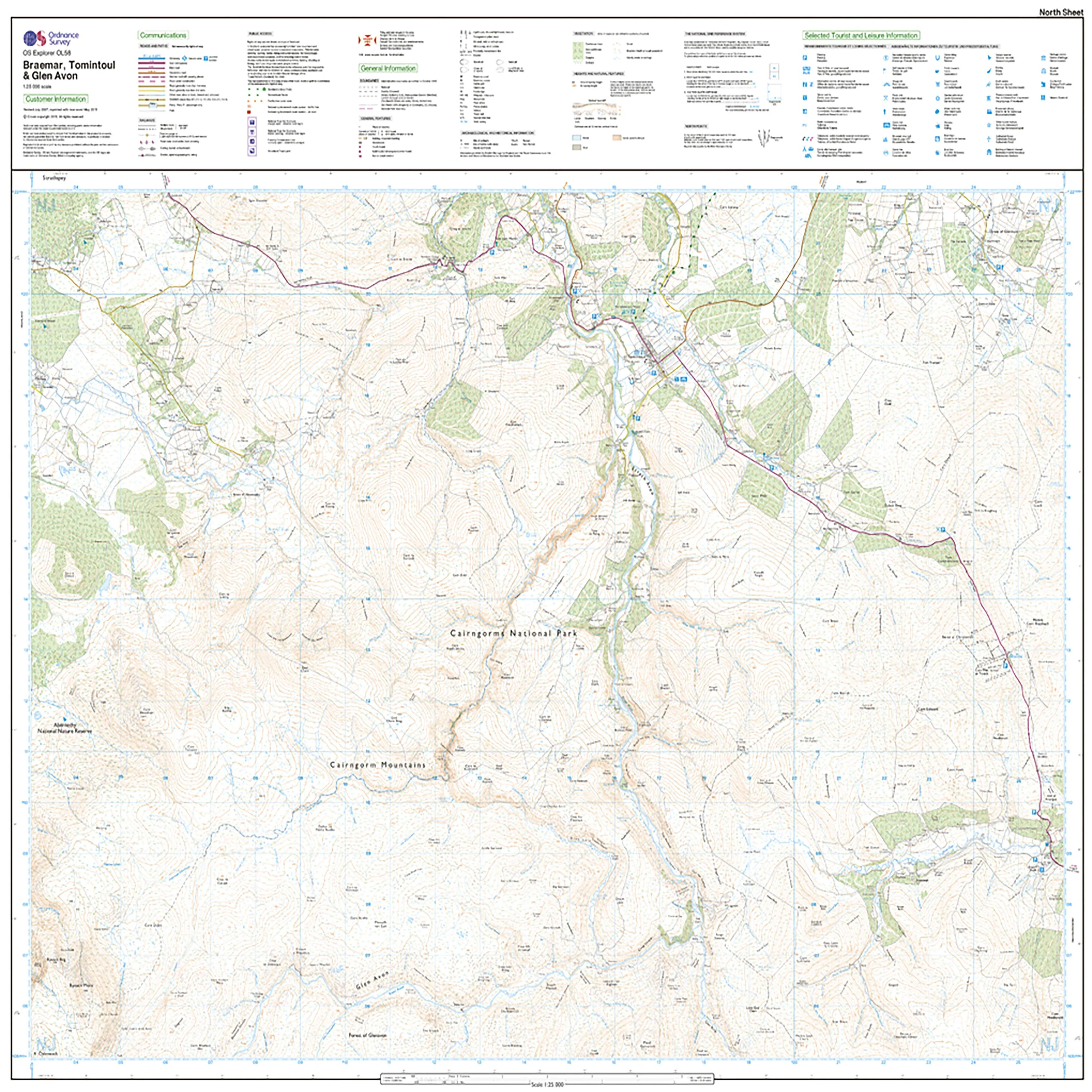 Explorer Active OL 58 Braemar, Tomintoul & Glen Avon Map - Image 3