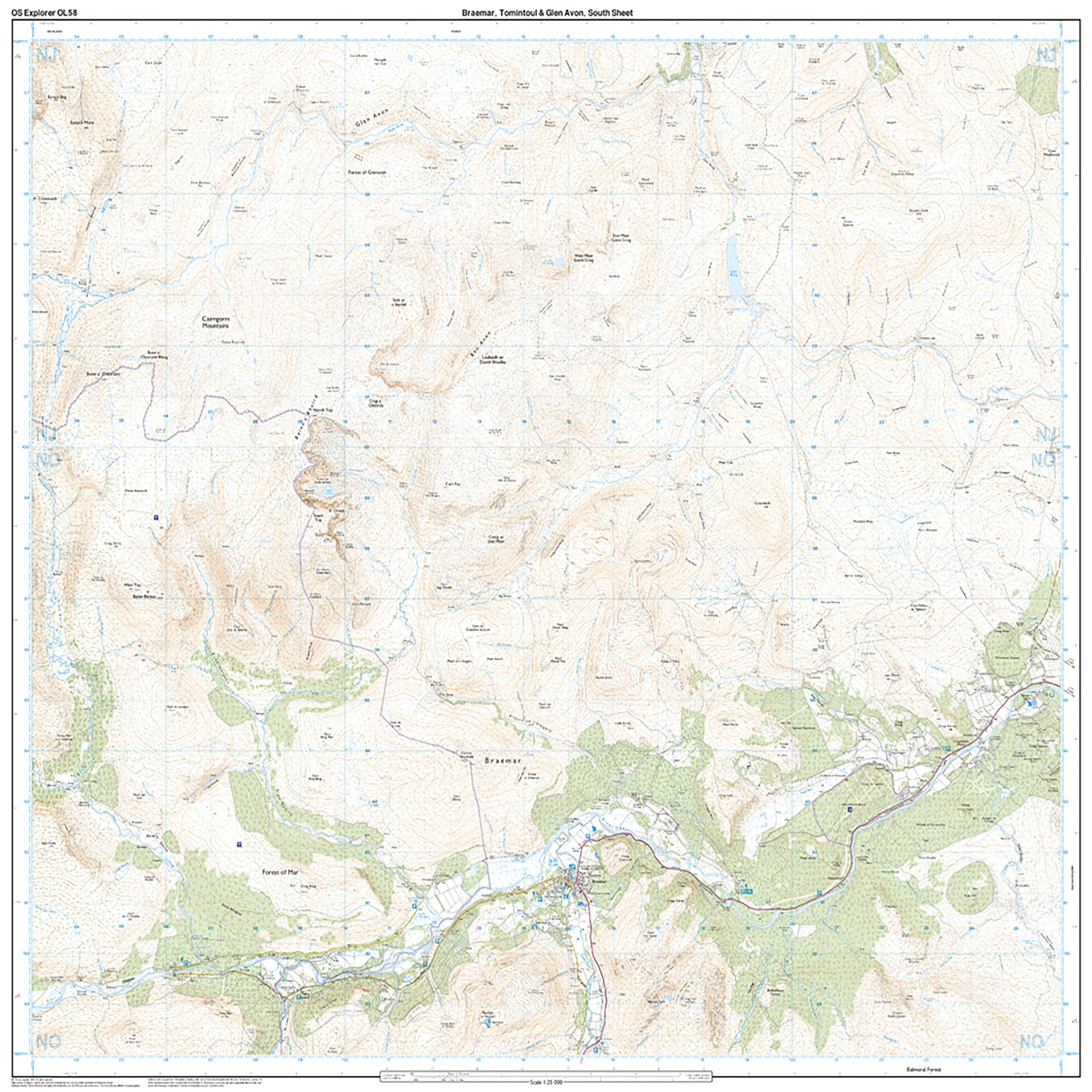 Explorer Active OL 58 Braemar, Tomintoul & Glen Avon Map - Image 4
