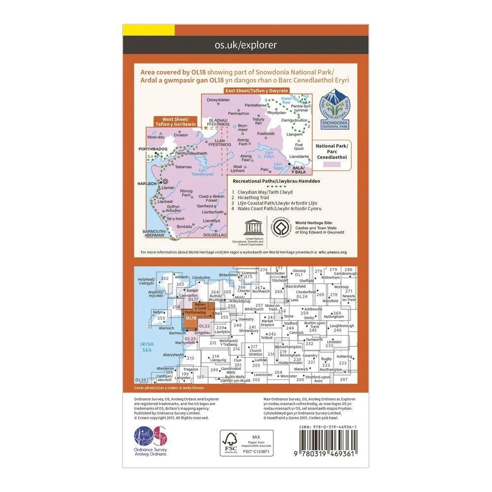 Explorer Active OL18 Harlech, Porthmadog & Bala Map With Digital Version - Image 2
