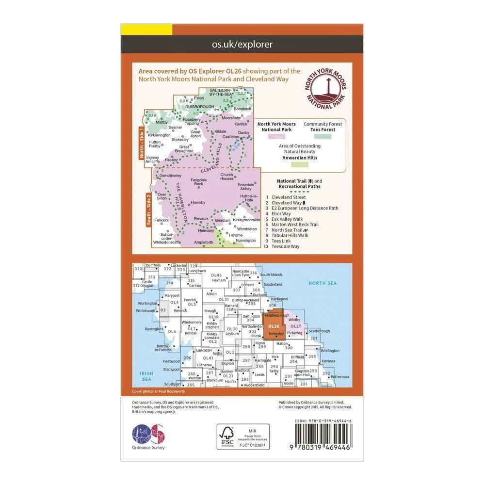 Explorer Active OL26 North York Moors - Western Area Map - Image 2