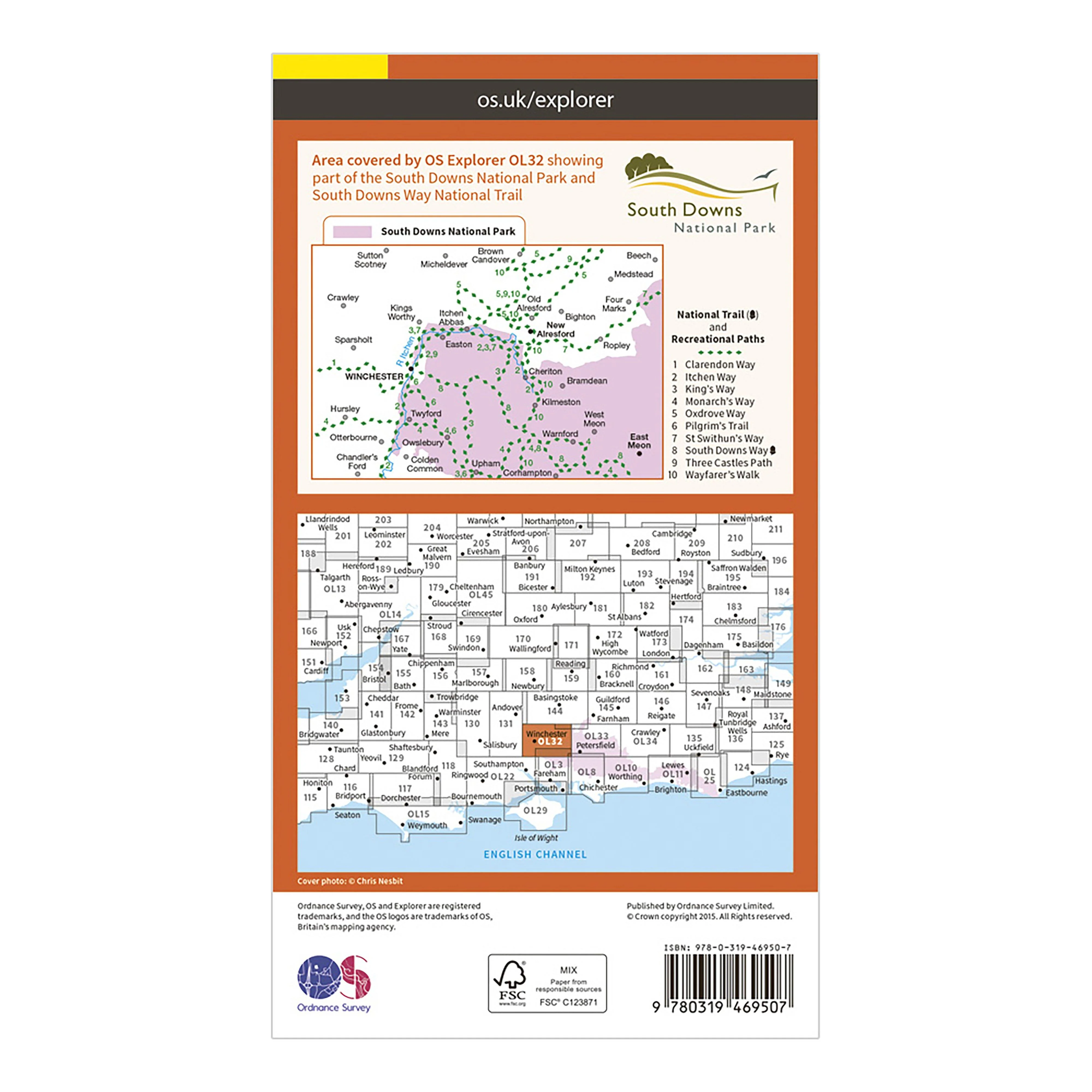 Explorer Active OL32 Winchester, New Alresford & East Meon Map - Image 2