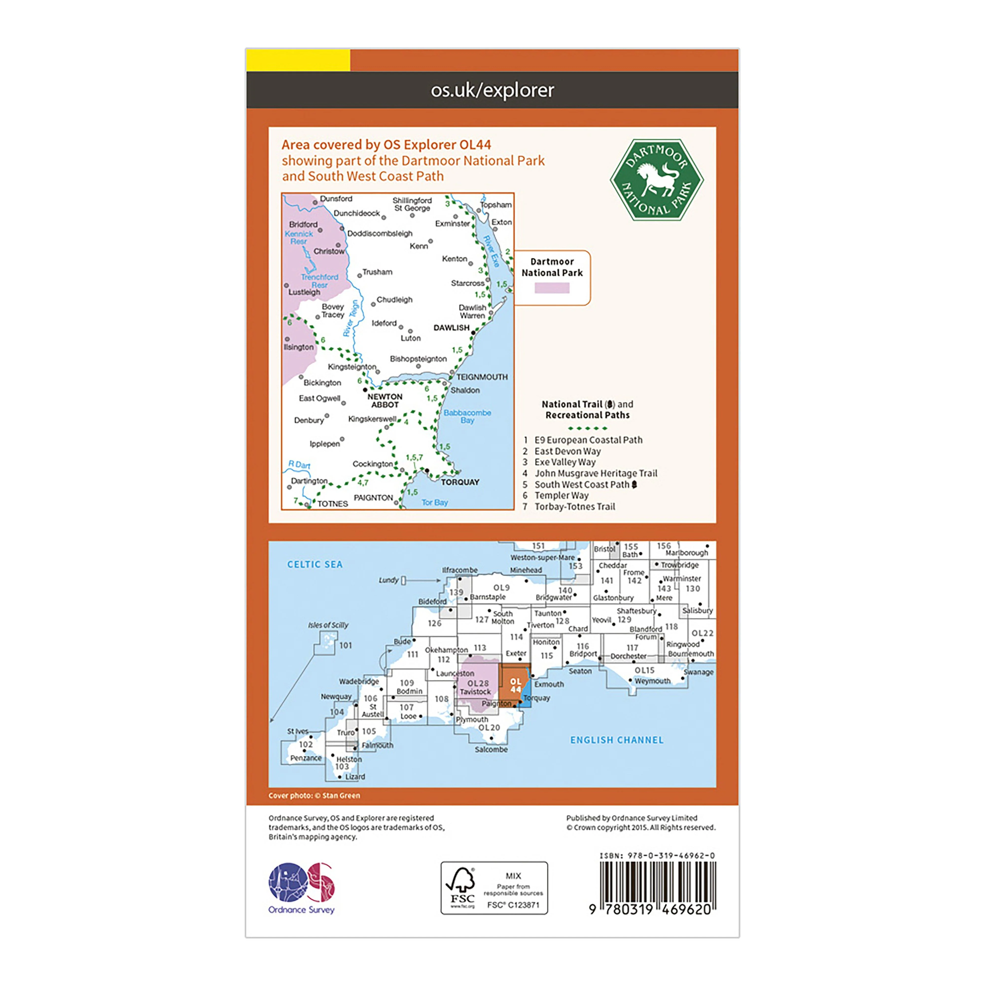 Explorer Active OL44 Torquay & Dawlish Map - Image 2