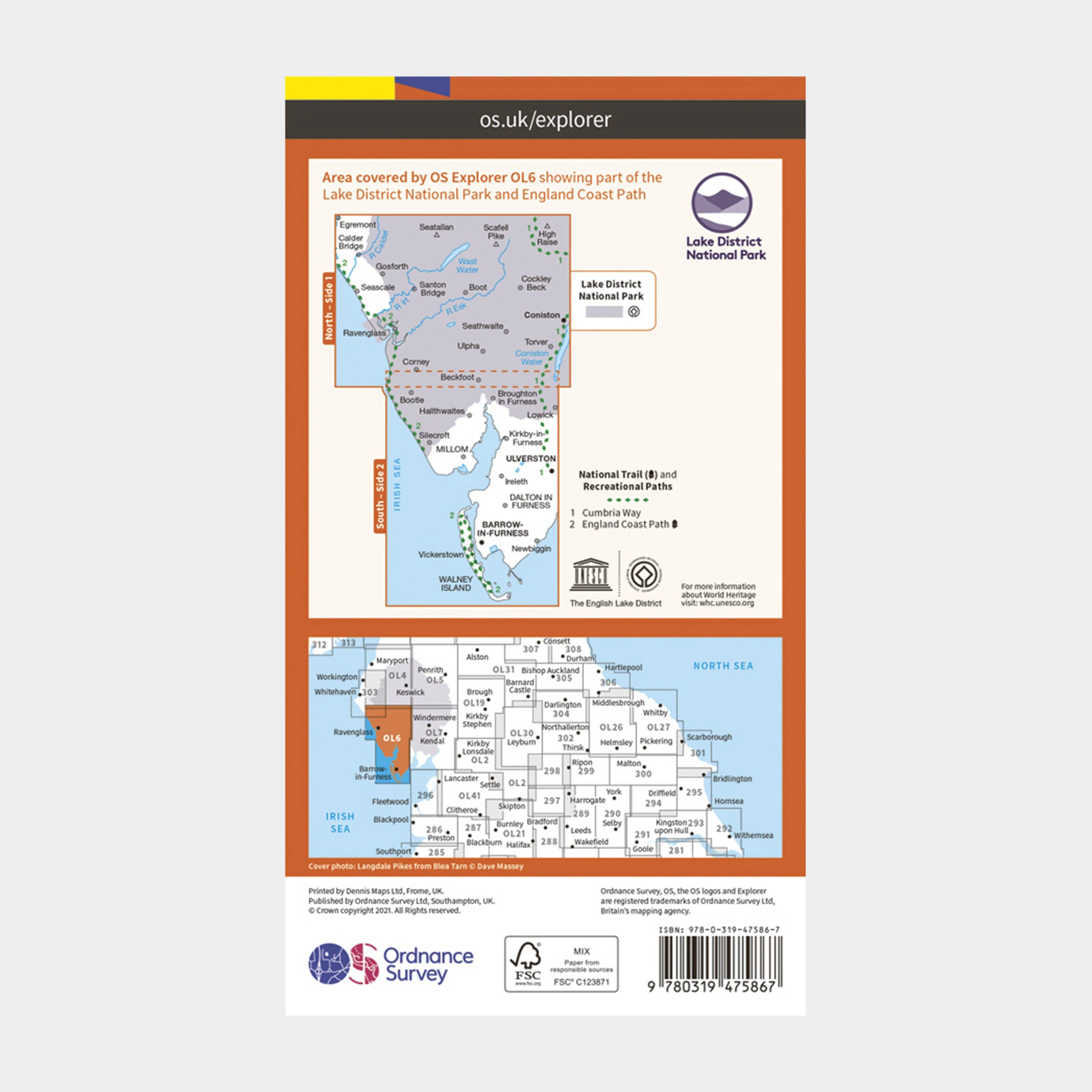 Explorer Active OL6 The English Lakes - South Western Area Map With Digital Version - Image 2