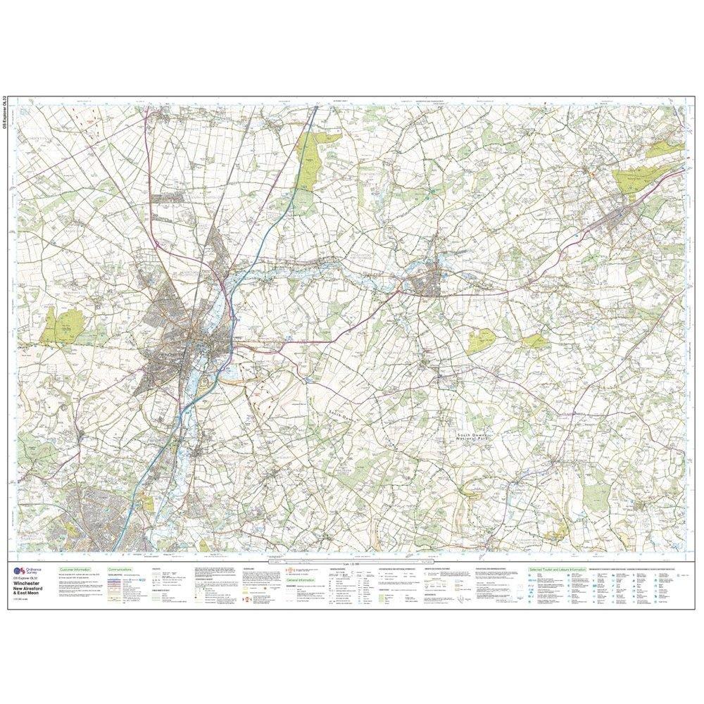 Explorer OL 32 Winchester New Alresford  East Meon Map - Image 3