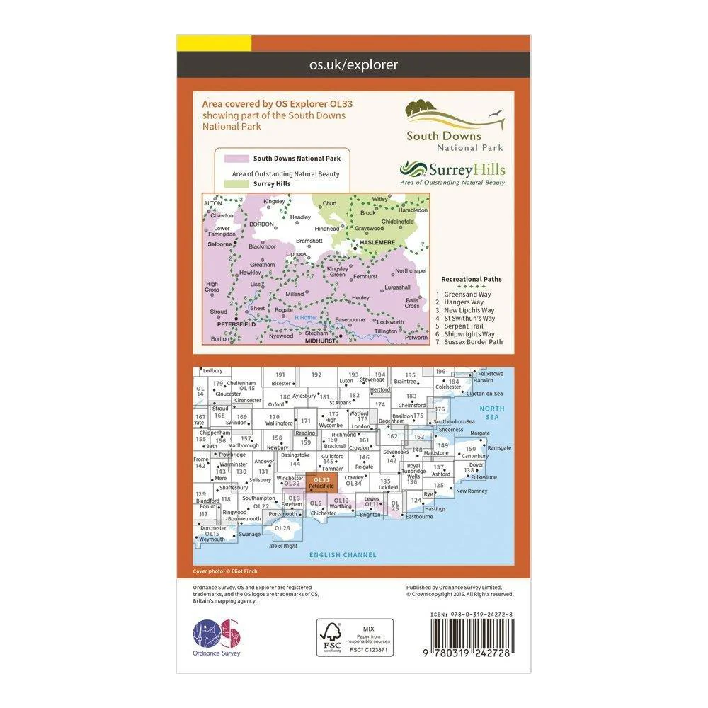 Explorer OL 33 Haslemere & Petersfield Map - Image 2