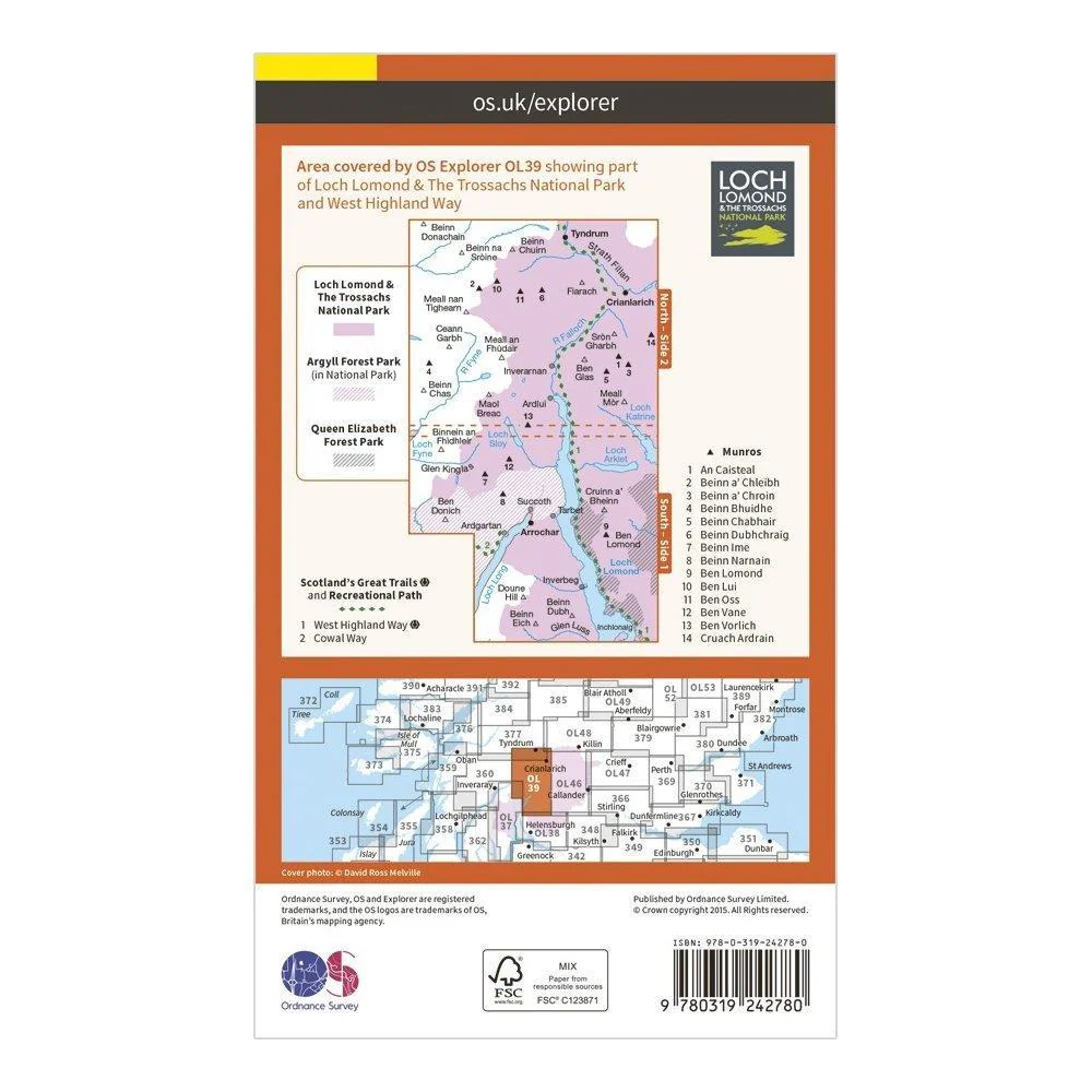 Explorer OL 39 Loch Lomond North Map - Image 2