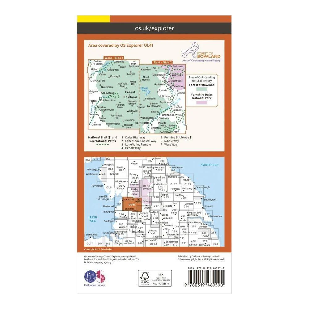 Explorer OL 41 Active D Forest of Bowland Map - Image 2