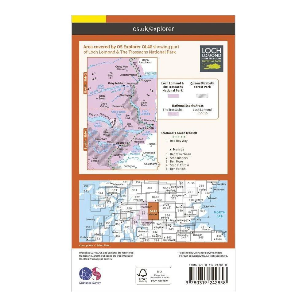 Explorer OL 46 The Trossachs Map - Image 2