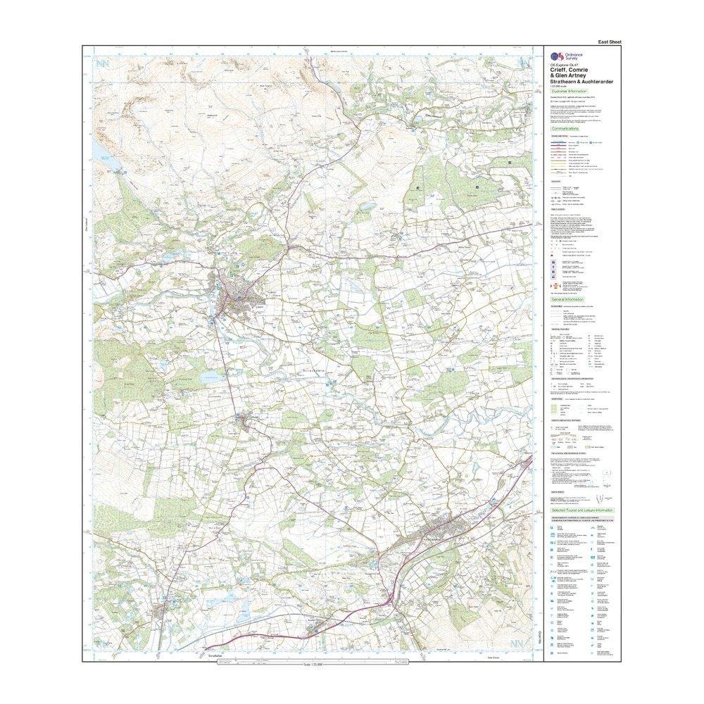 Explorer OL 47 Crieff Comrie  Glen Artney Map - Image 3