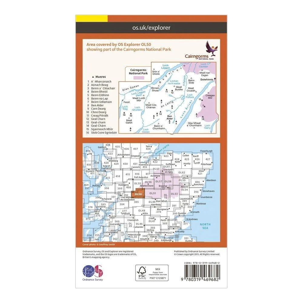 Explorer OL 50 Active D Ben Alder, Loch Ericht & Loch Laggan Map - Image 2