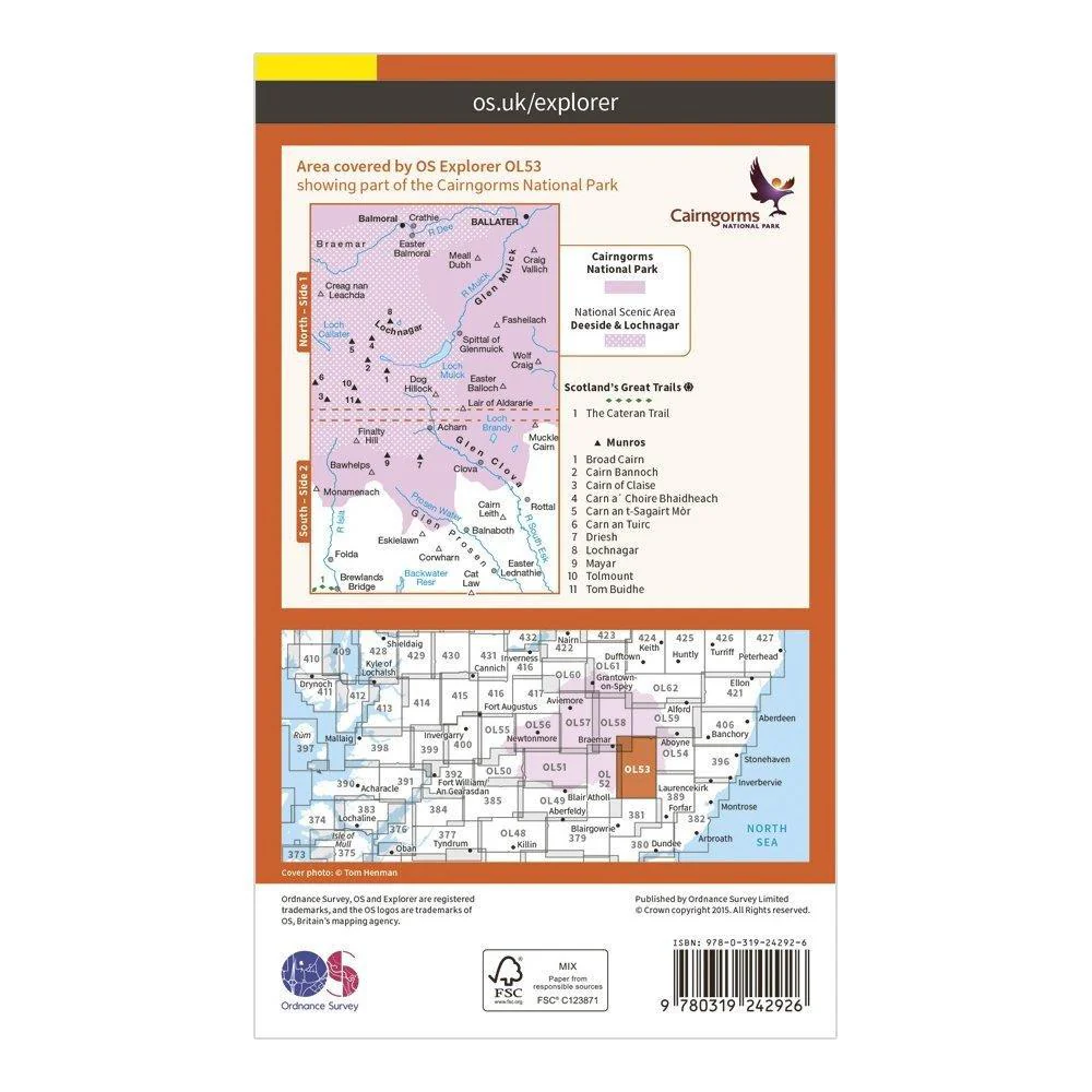 Explorer OL 53 Lochnagar, Glen Muick & Glen Clova Map - Image 2