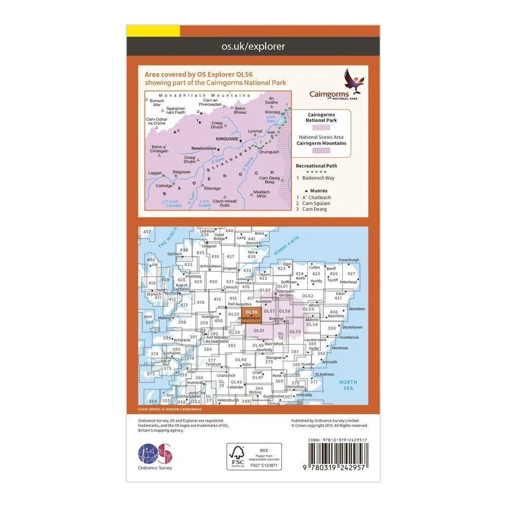 Explorer OL 56 Badenoch & Strathspey Map - Image 2